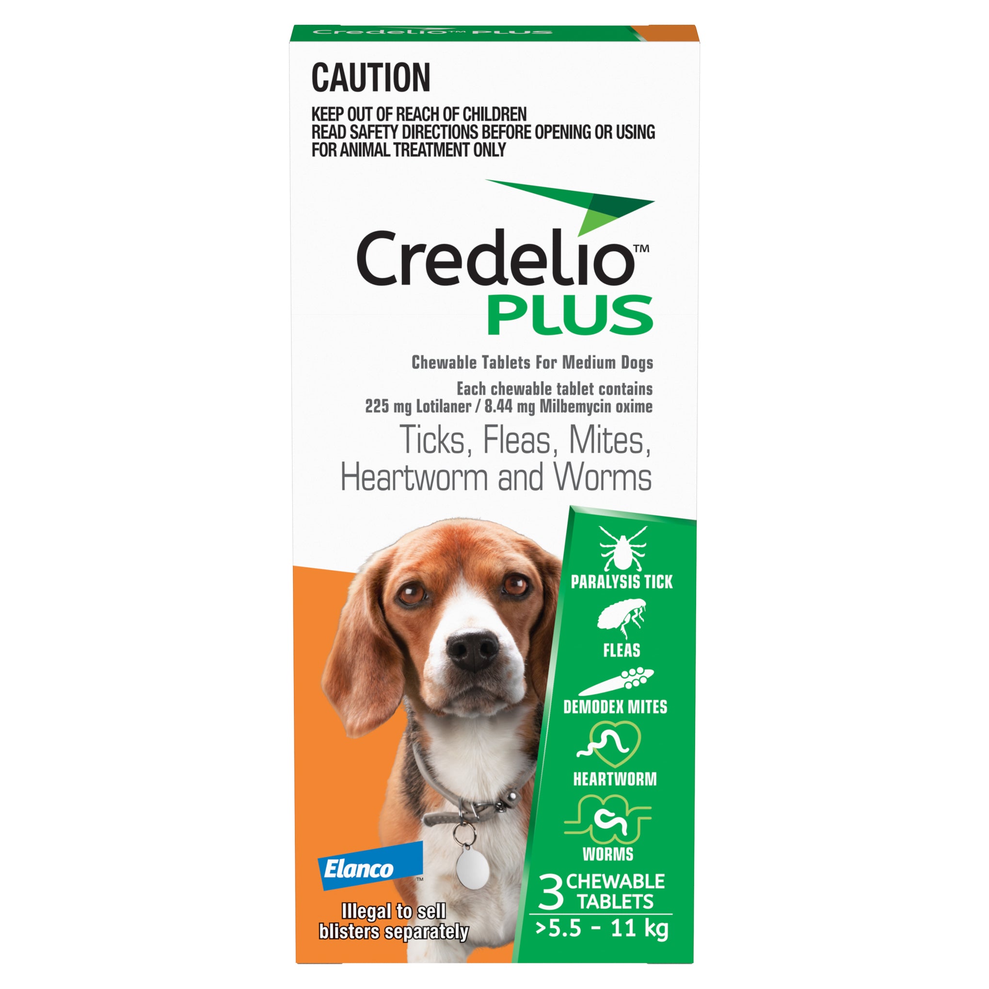 Credelio Plus Medium Dog Chews 5.5-11kg (Orange)