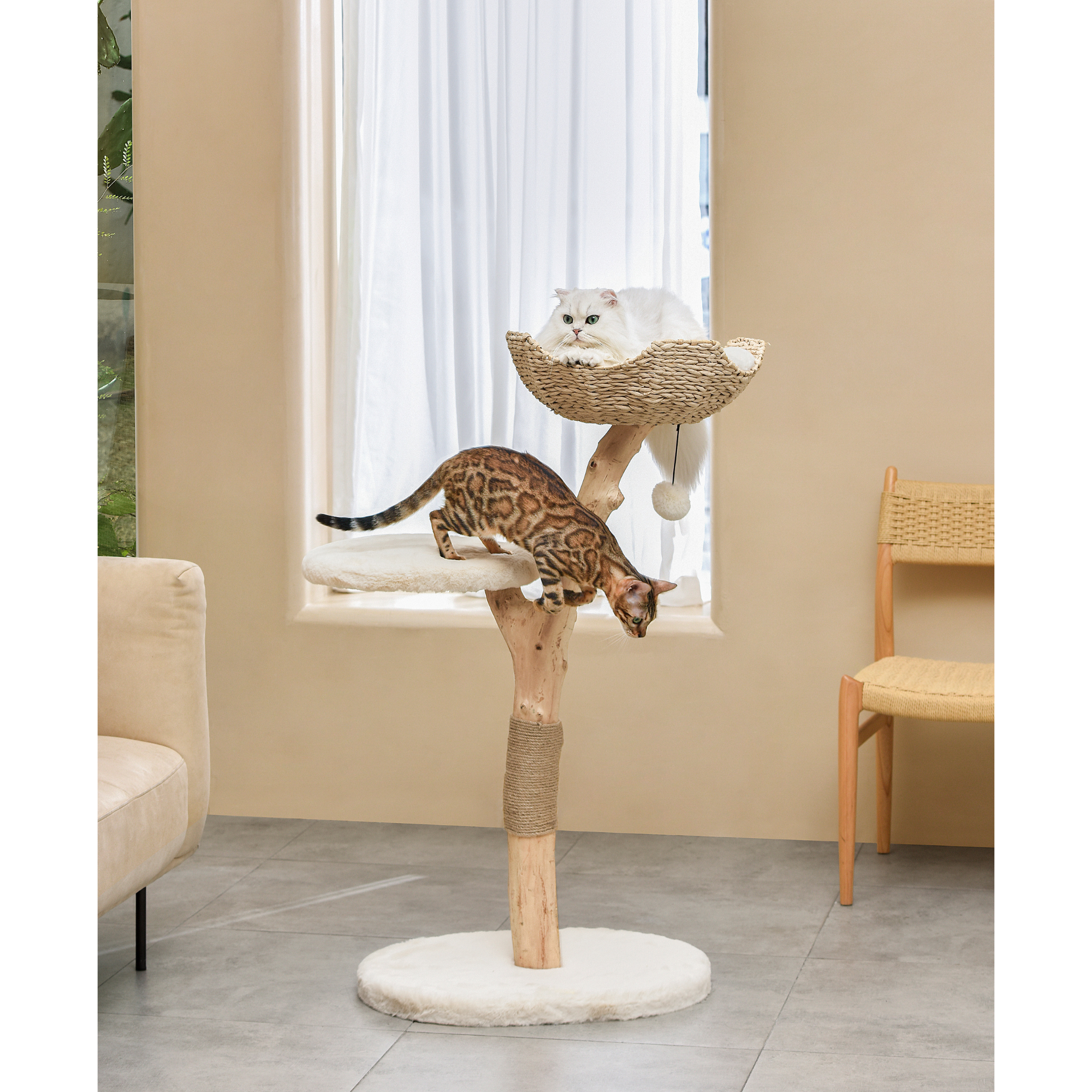 Michu Premium Real Wooden Cat Tree Medium