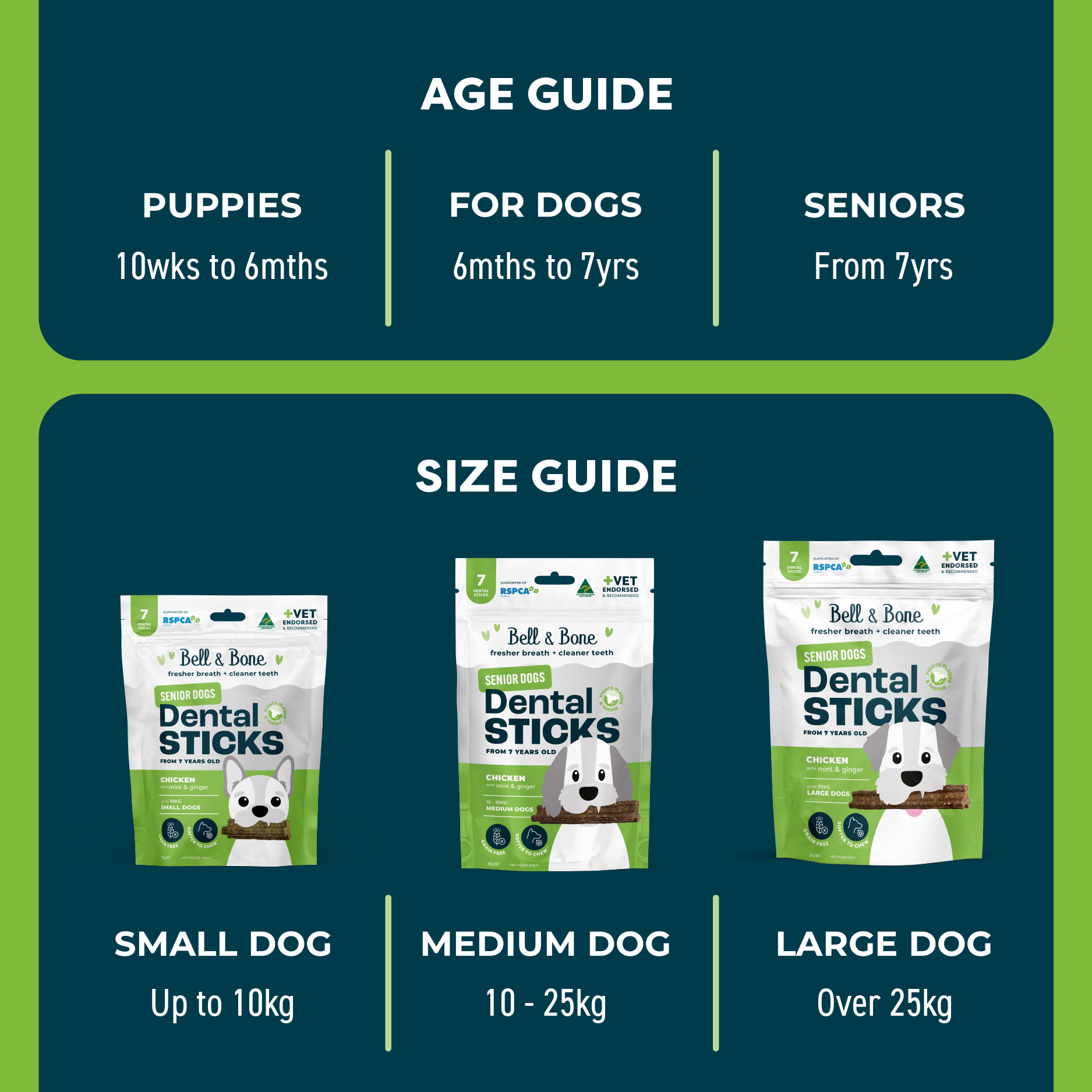 Bell & Bone Senior Dog Dental Sticks Chicken 7 Pack