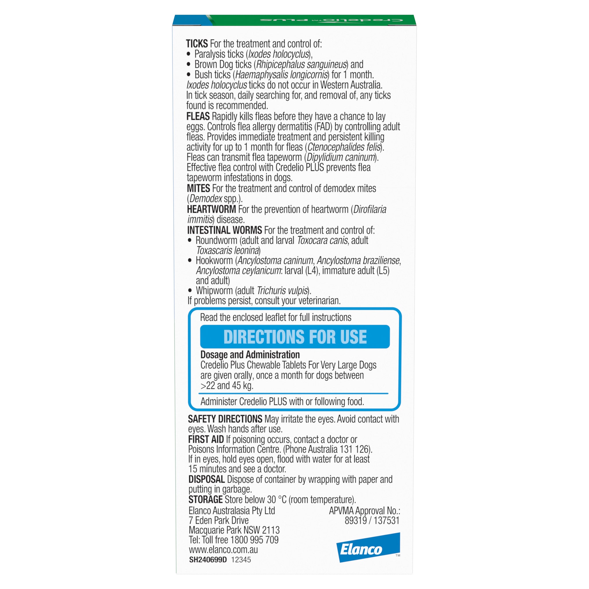 Credelio Plus Extra Large Dog Chews 22-45kg (Blue)