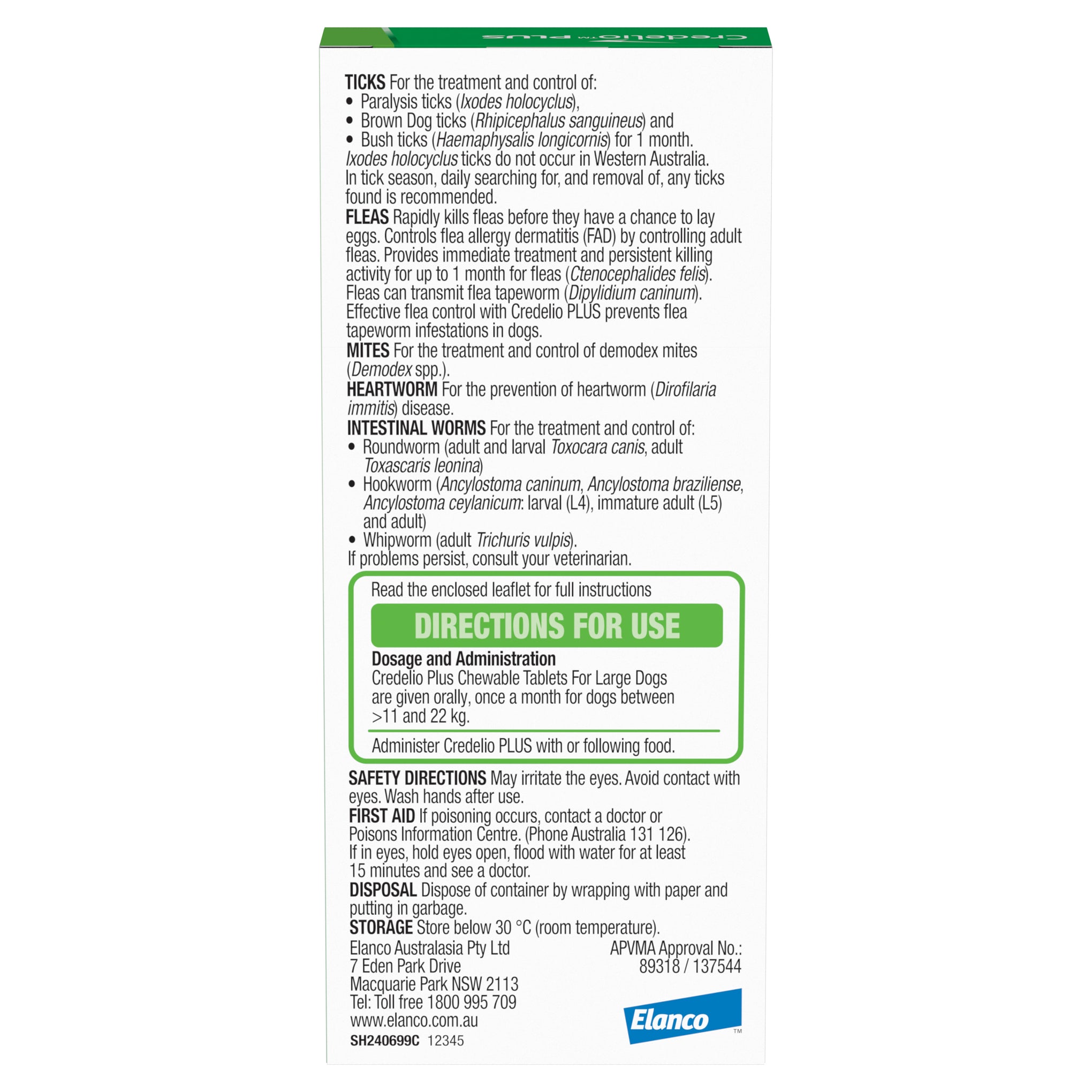 Credelio Plus Large Dog Chews 11-22kg (Green)