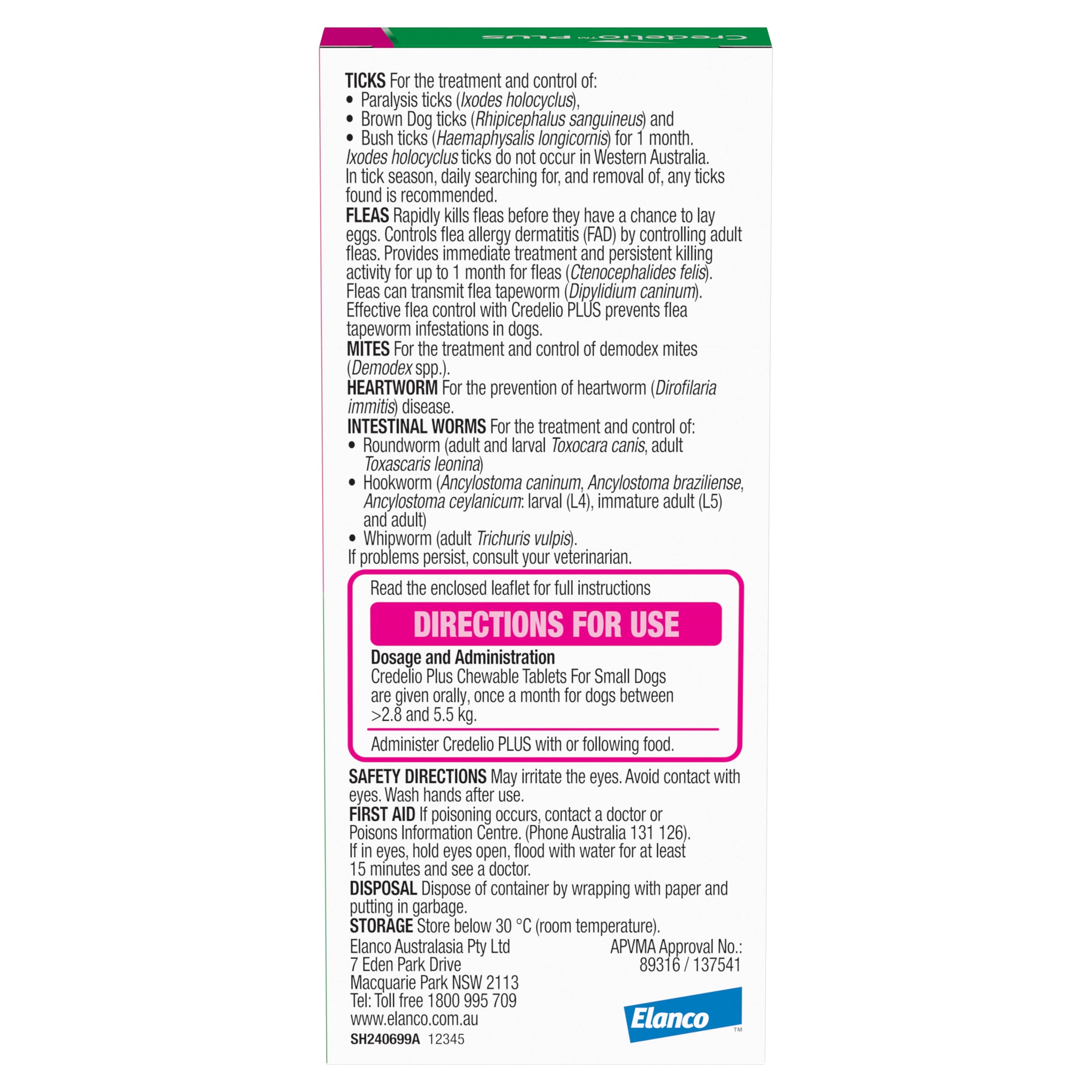 Credelio Plus Small Dog Chews 2.8-5.5kg (Pink)