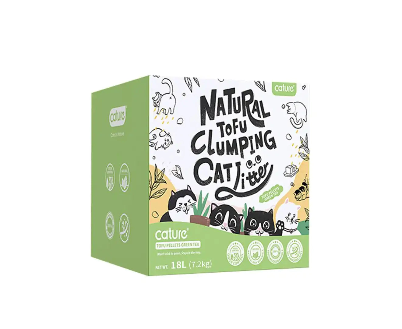 Cature Natural Tofu Clumping Green Tea Cat Litter