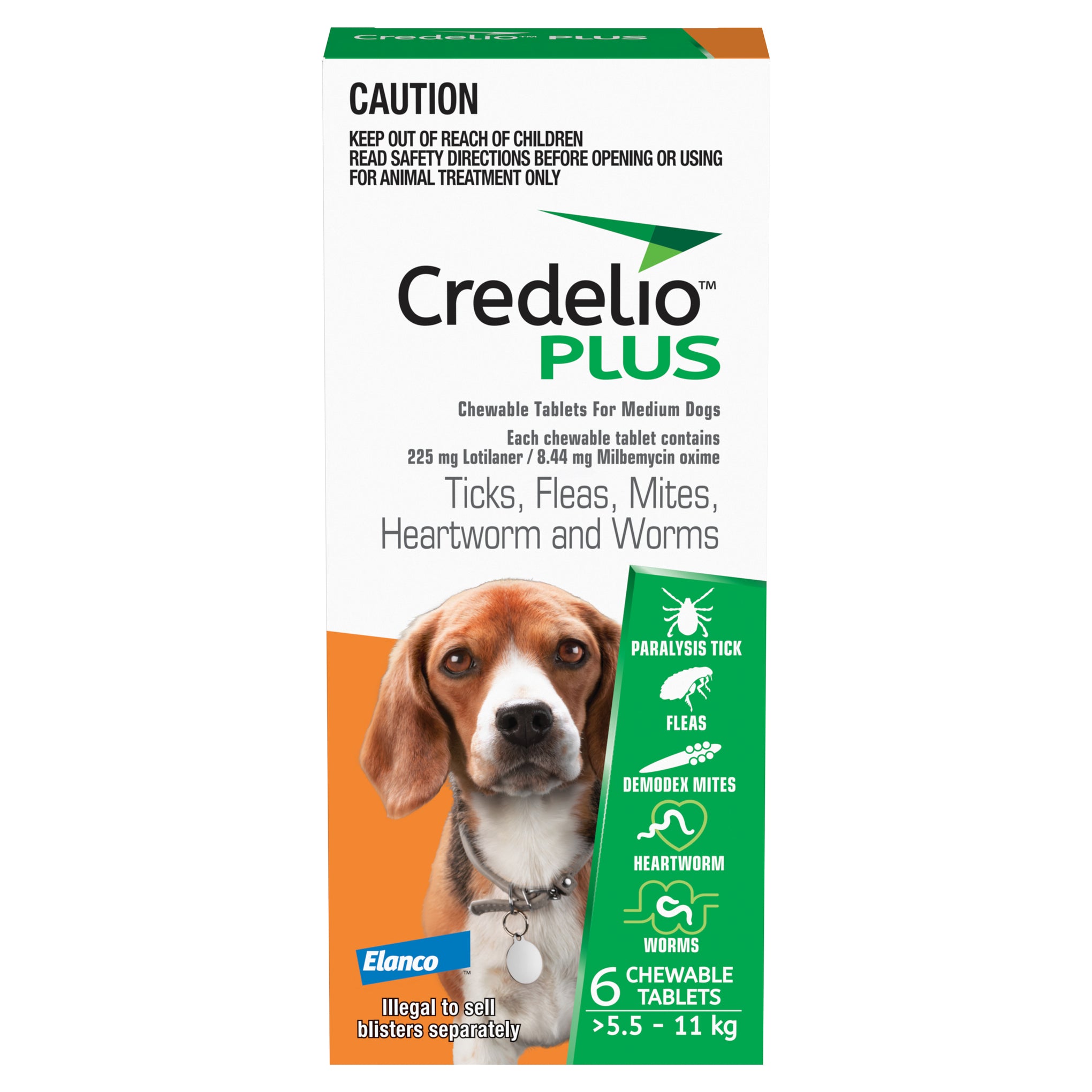 Credelio Plus Medium Dog Chews 5.5-11kg (Orange)