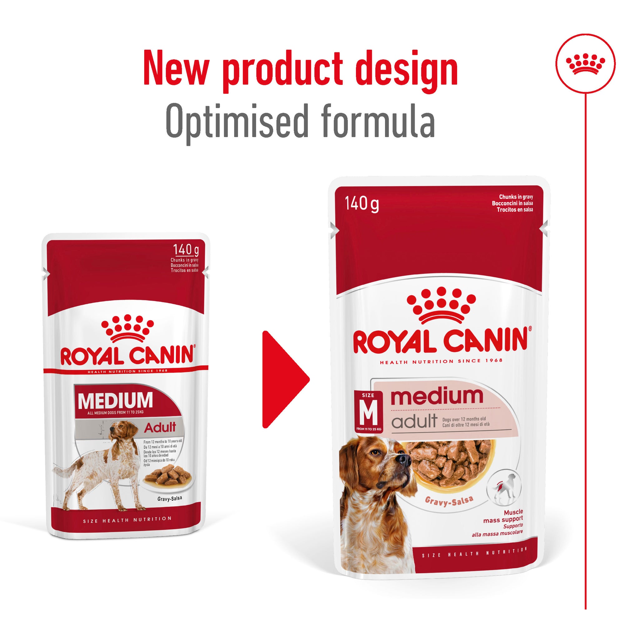 Royal Canin Medium Adult Wet Dog Food Pouches 140g x 10