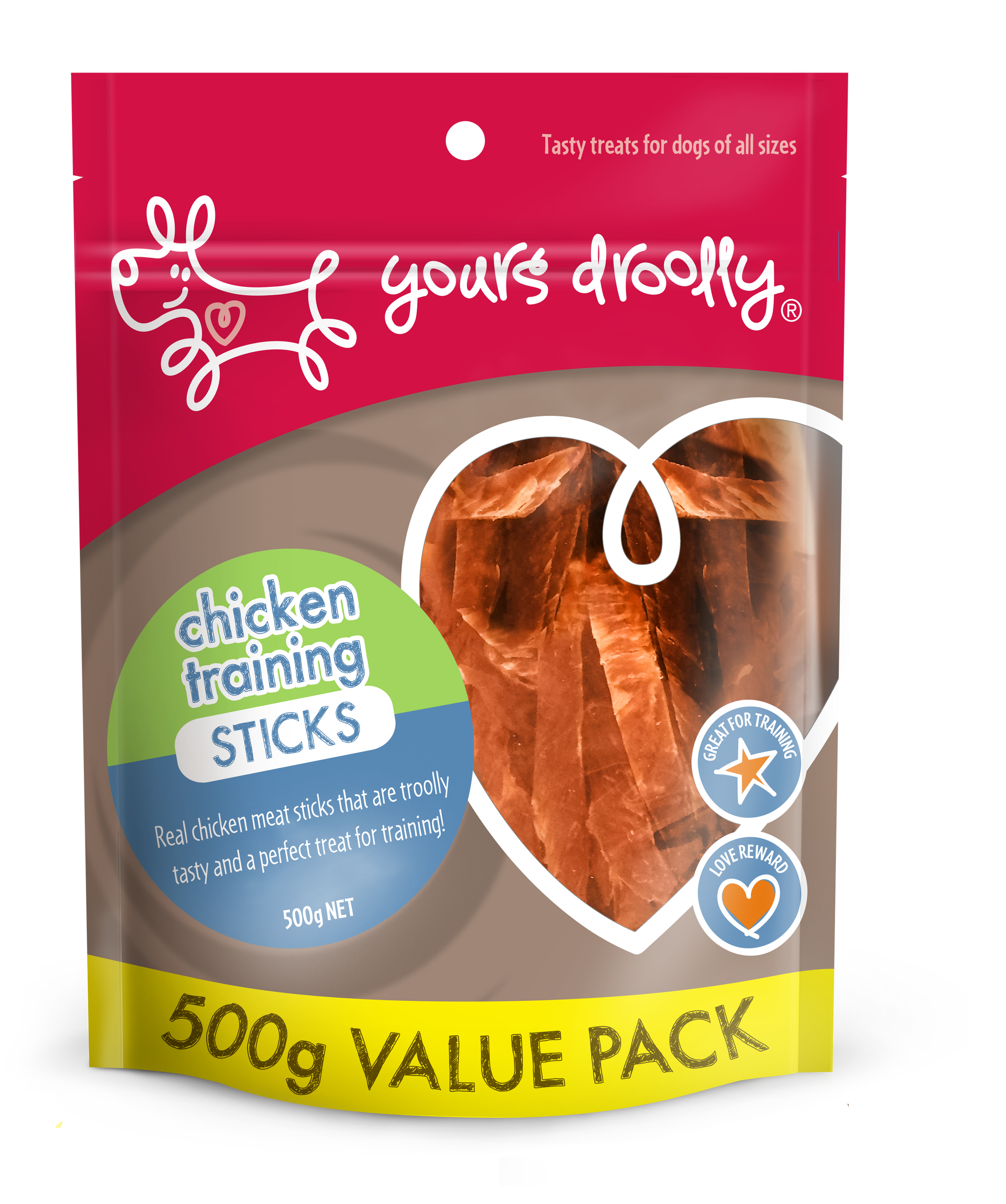 Yours Droolly Chicken Training Sticks Dog Treats 500g