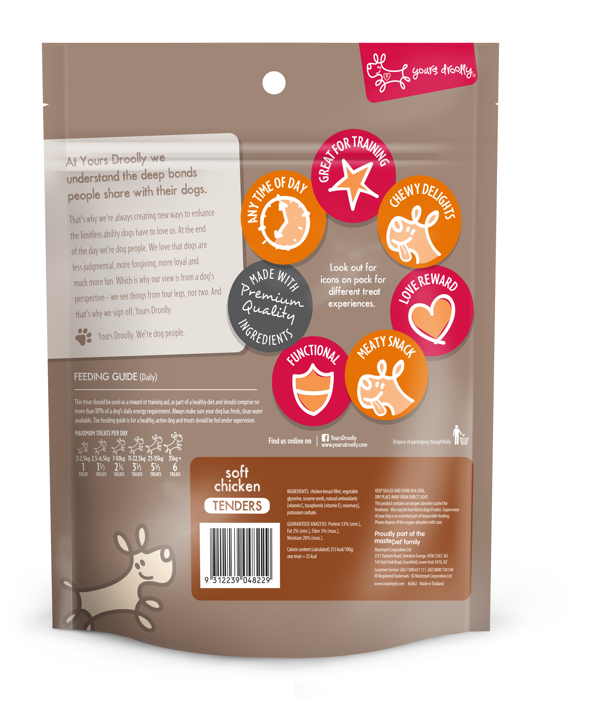 Yours Droolly Soft Chicken Tenders Dog Treats 500g