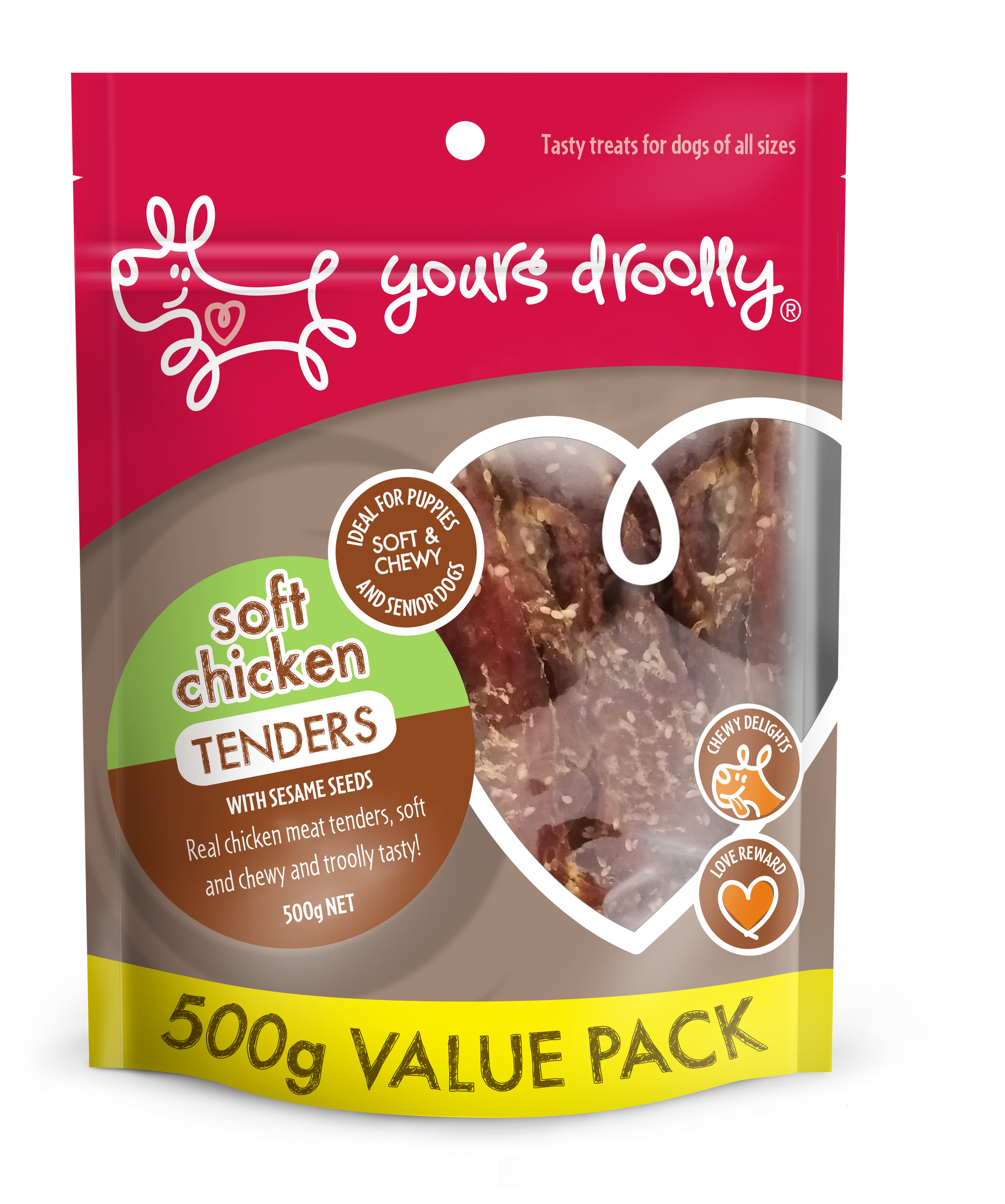 Yours Droolly Soft Chicken Tenders Dog Treats 500g