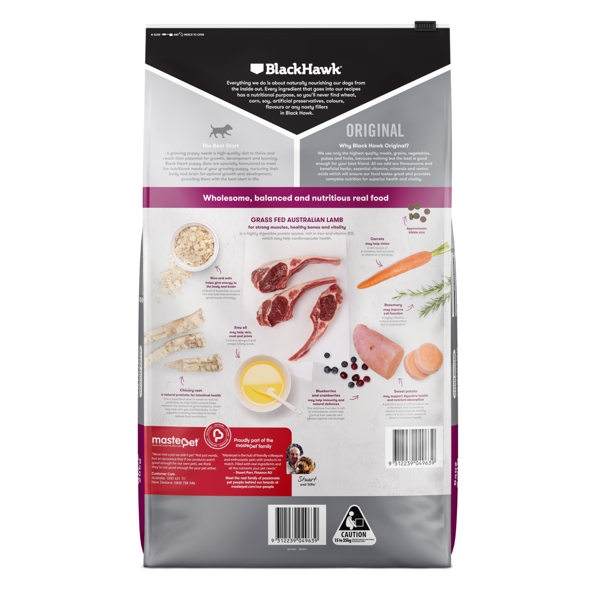 Black Hawk Original Puppy Lamb and Rice Medium Breed Dry Dog Food 20kg