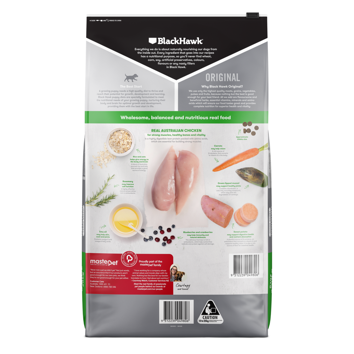 Black Hawk Original Puppy Chicken and Rice Large Breed Dry Dog Food 20kg