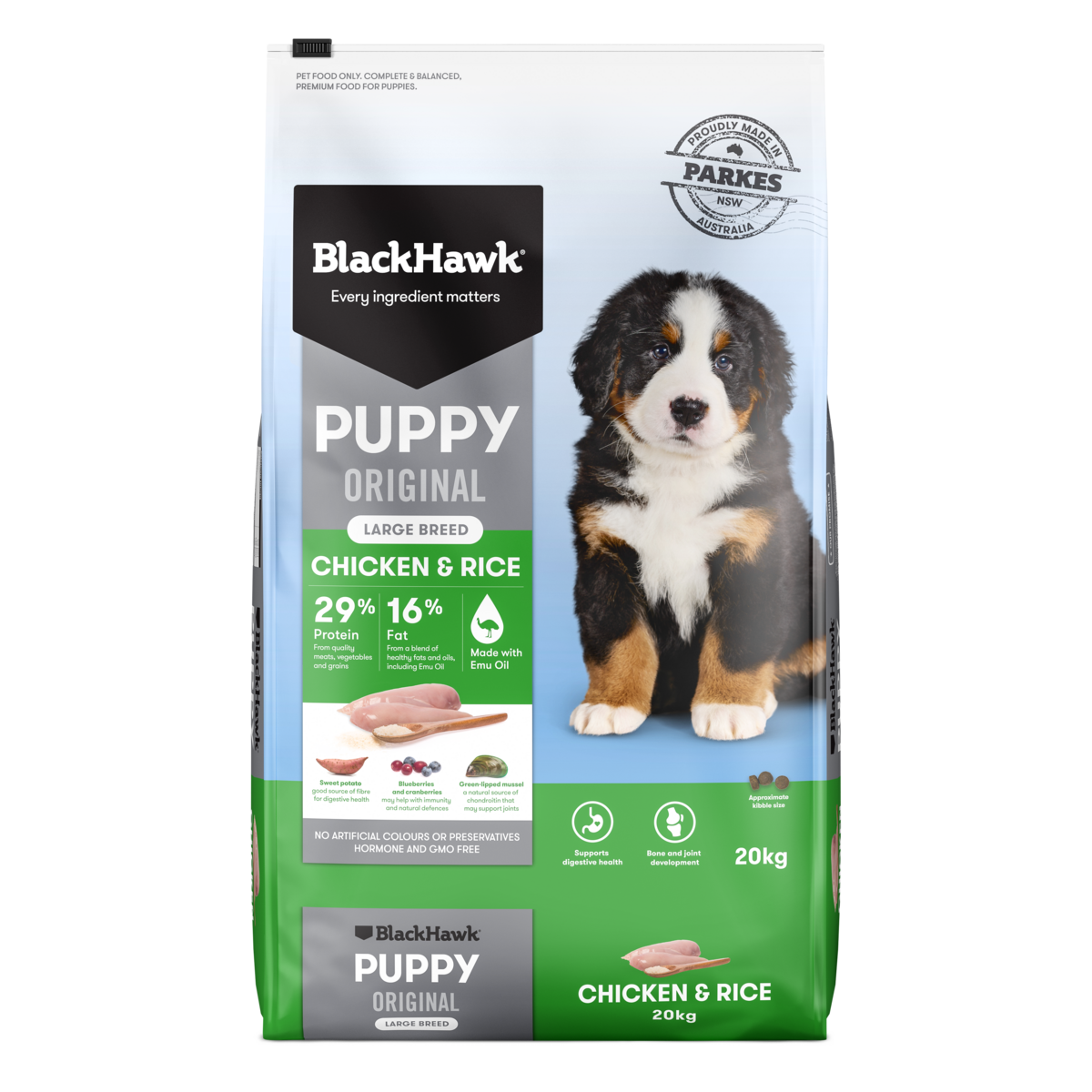 Black Hawk Original Puppy Chicken and Rice Large Breed Dry Dog Food 20kg