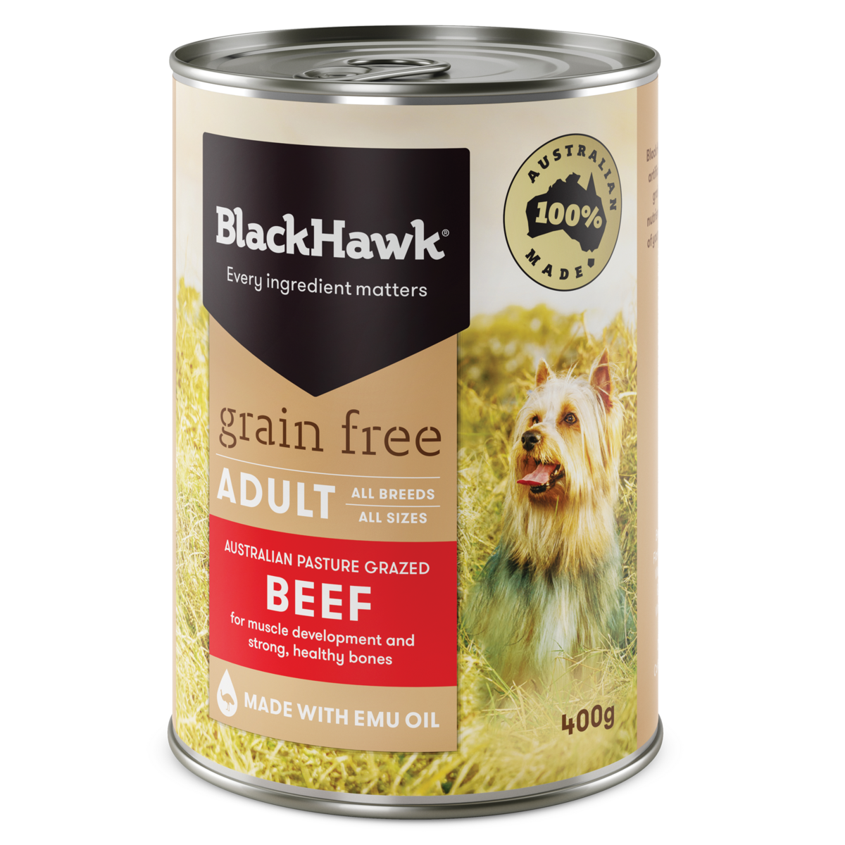 Black Hawk Grain Free Adult Beef Wet Dog Food 400g x 12
