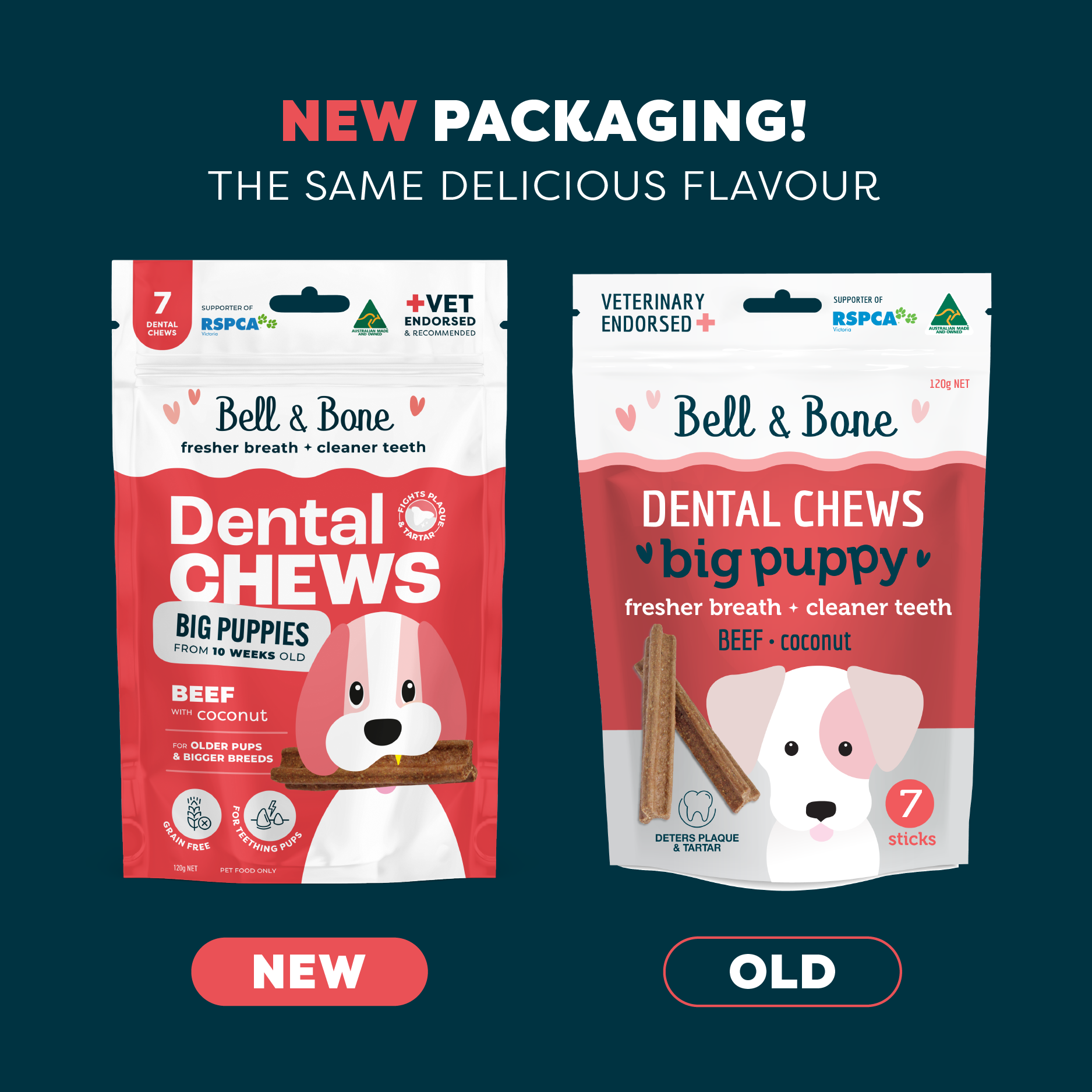 Bell & Bone Big Puppy Dental Chews Beef 7 Pack