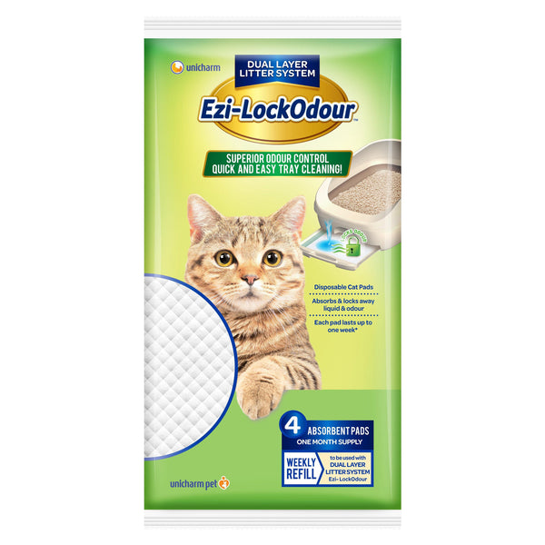 Ezi-LockOdour Dual Layer Cat Litter System Absorbent Cat Pads 4pk