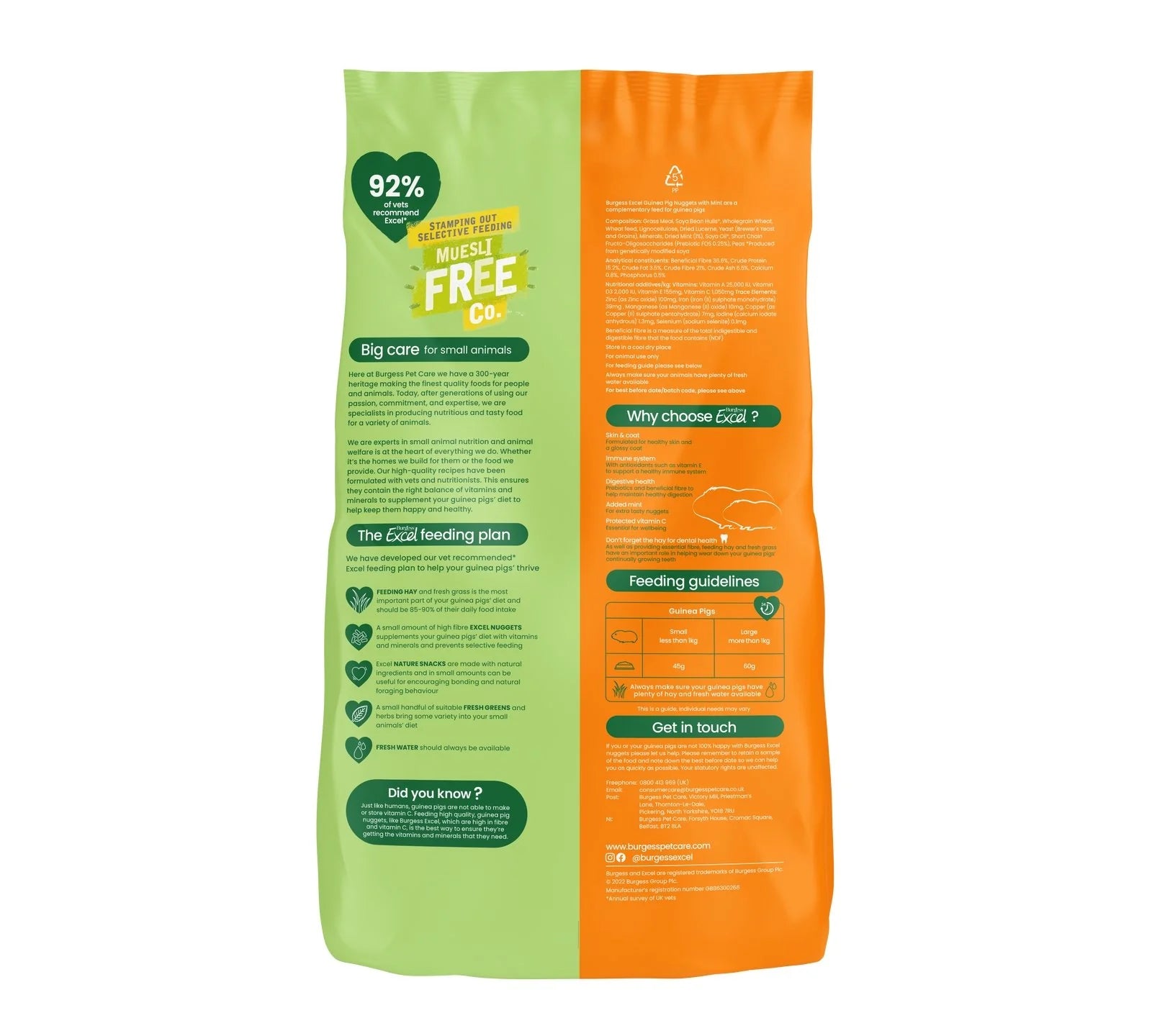 Burgess Excel Adult Mint Guinea Pig Nuggets