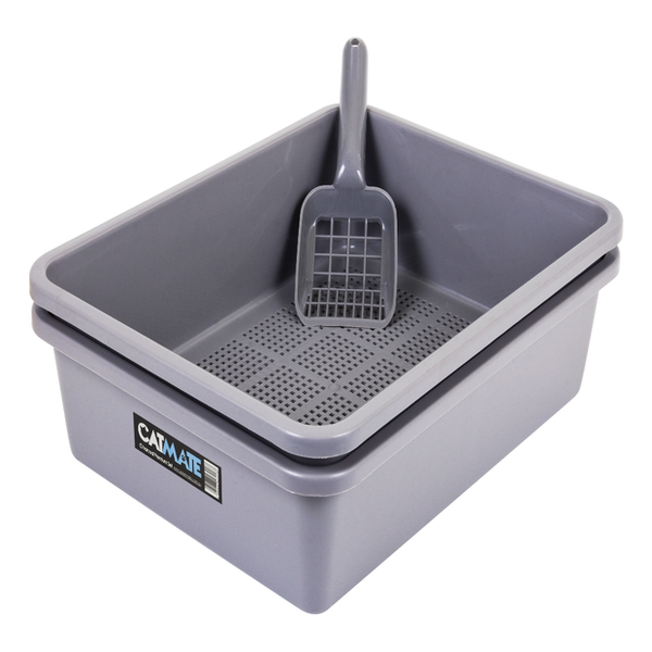 Catmate Sieve Cat Litter Tray Grey