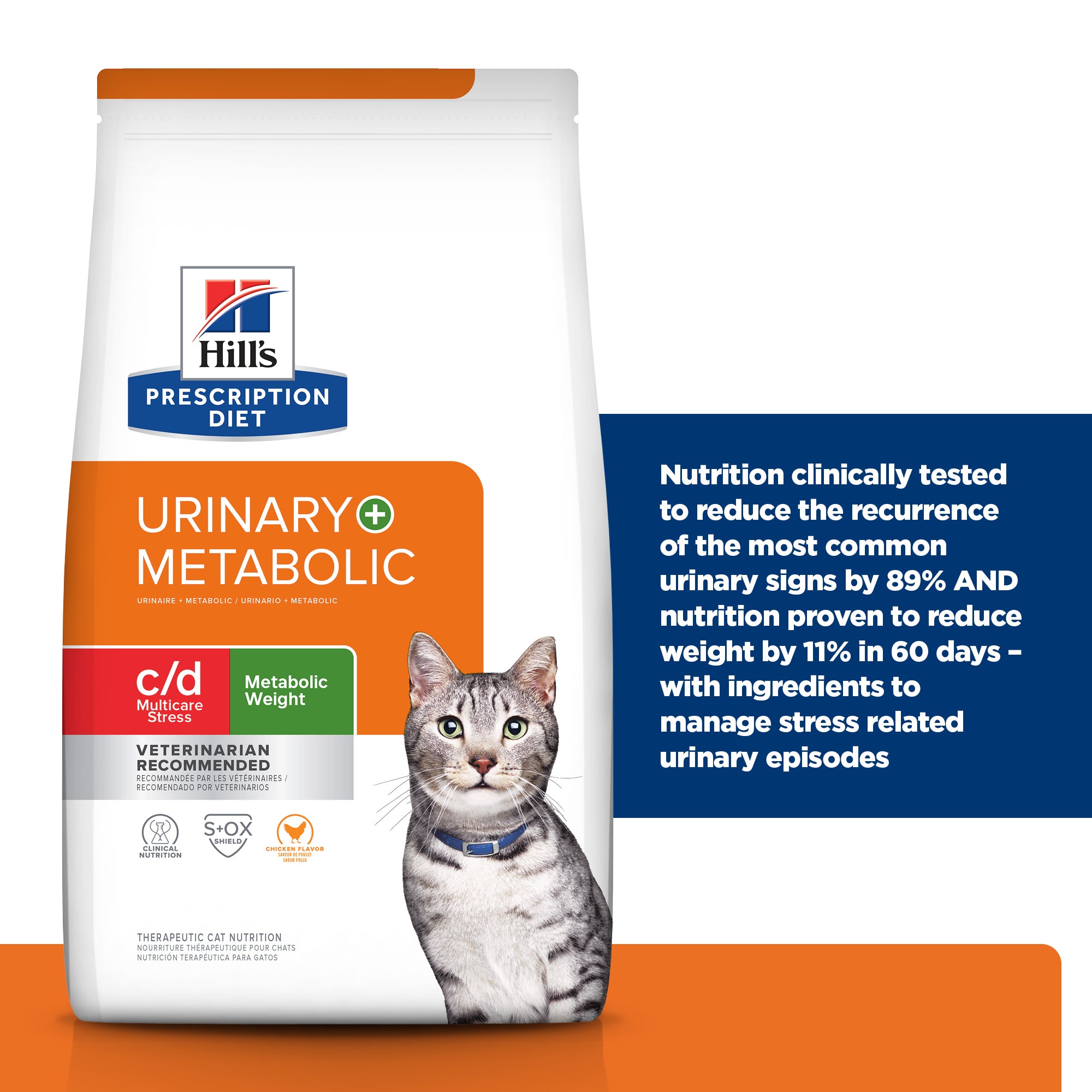 Hill's Prescription Diet c/d Multicare Stress Urinary Care + Metabolic Weight Dry Cat Food 2.88kg