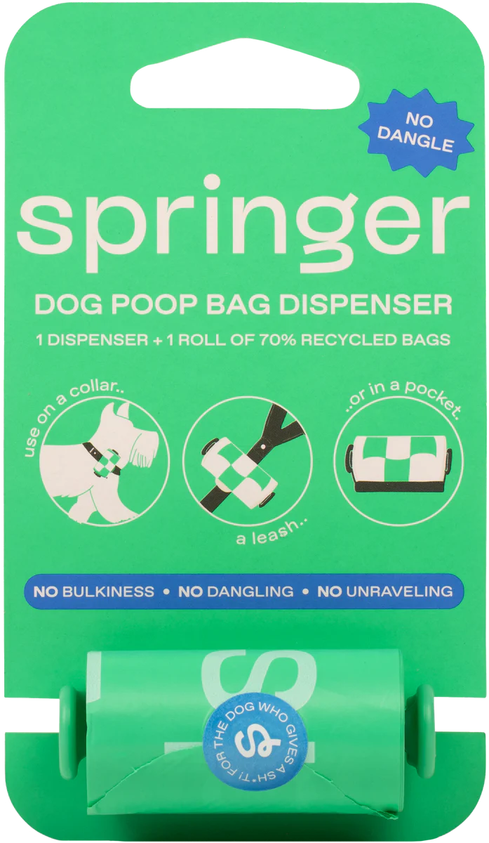 Springer Pets Poop Bag Dispenser With Bags Springer Green