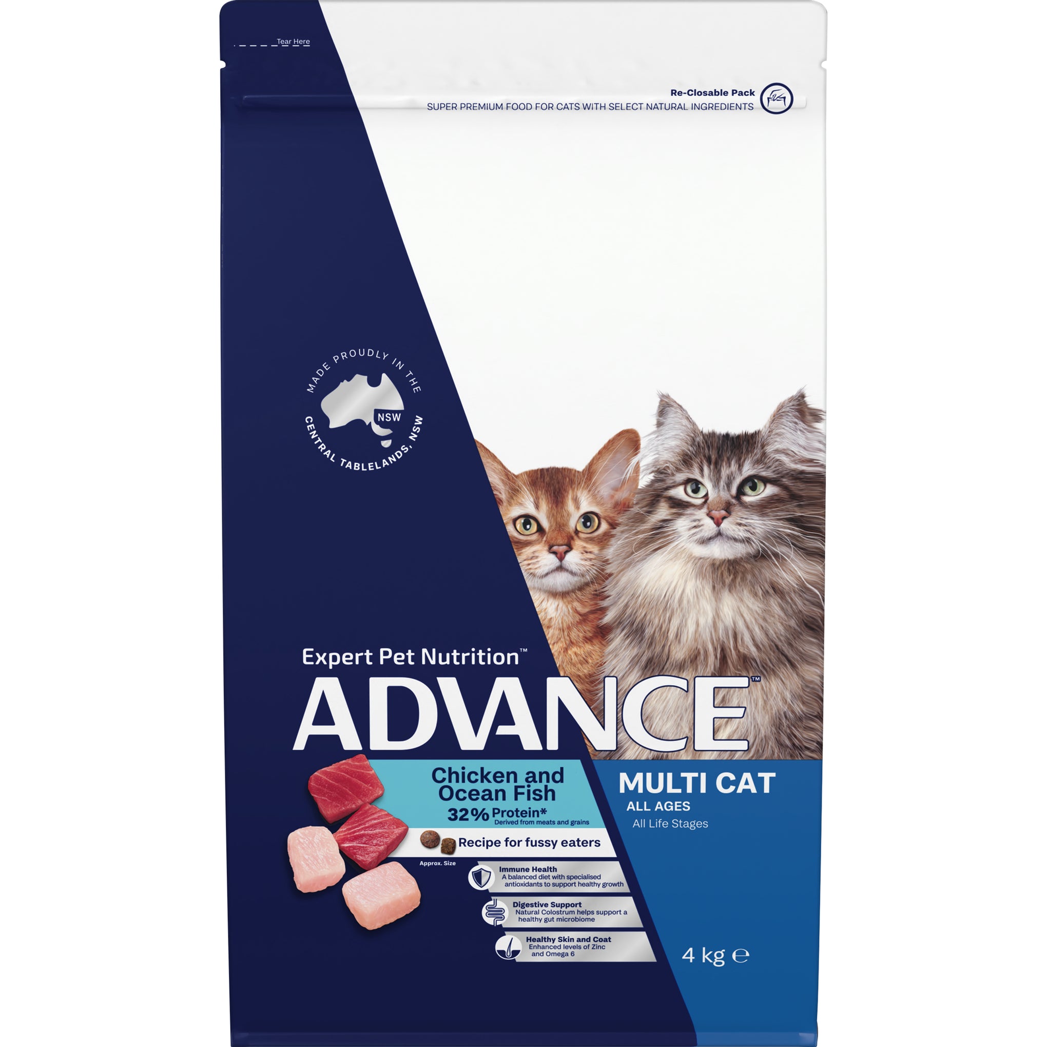 Advance Chicken and Ocean Fish Adult Dry Multi-Cat Food