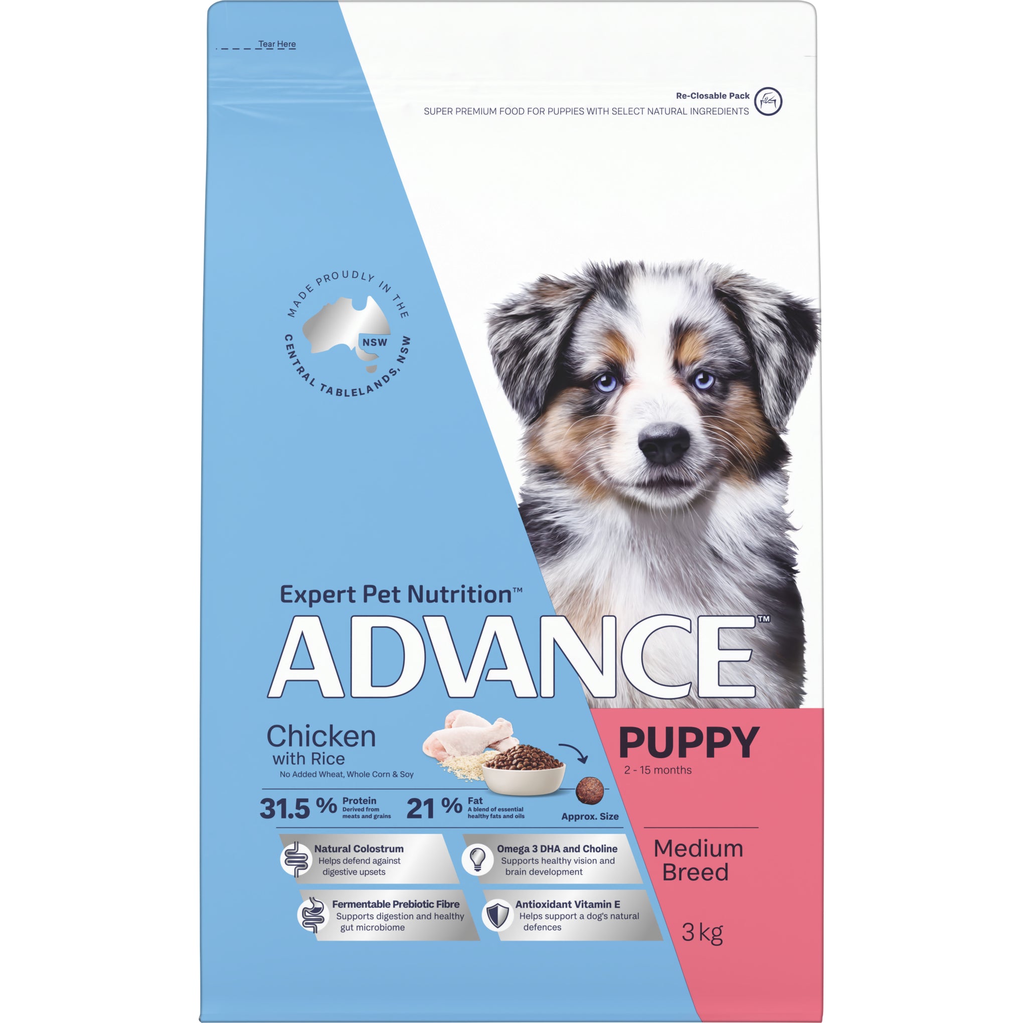 Advance Chicken and Rice Medium Breed Puppy Dry Dog Food