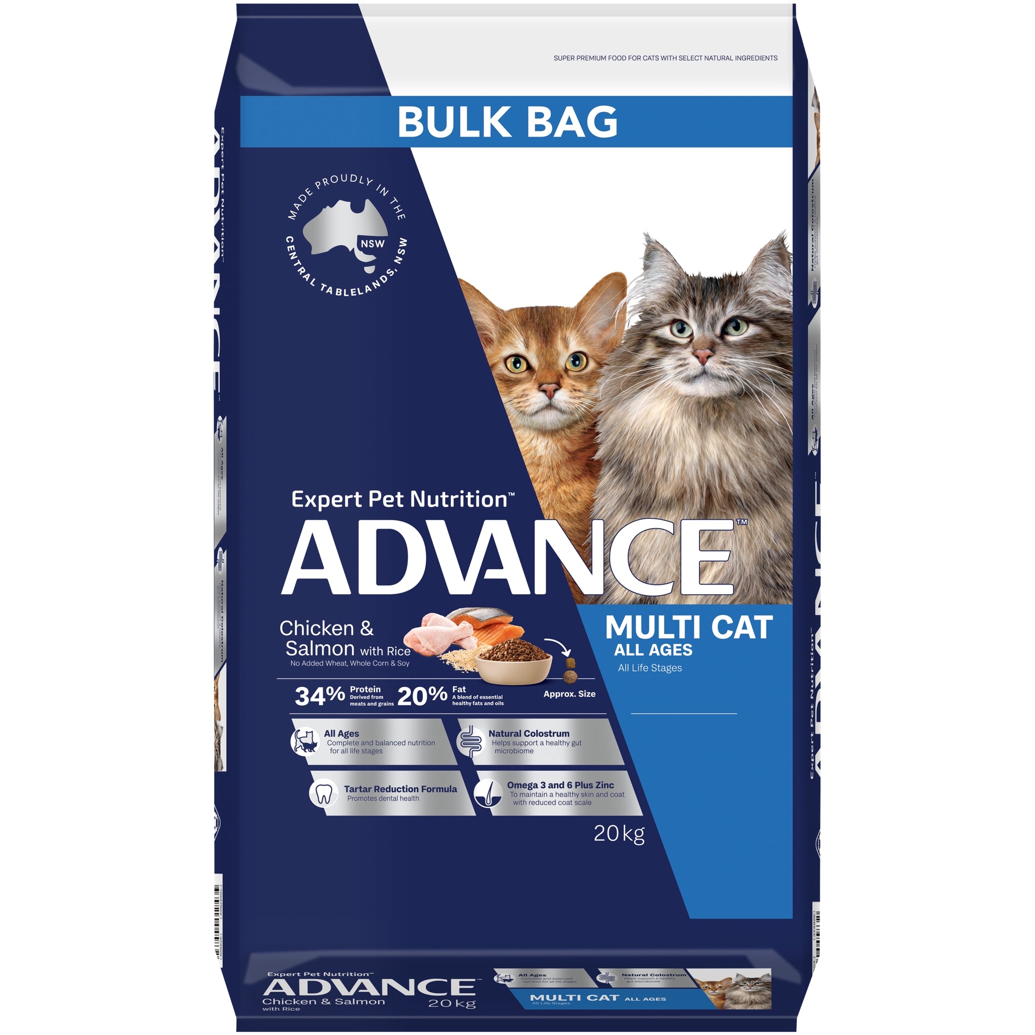 Advance Chicken and Salmon Multi Cat All Ages Dry Cat Food