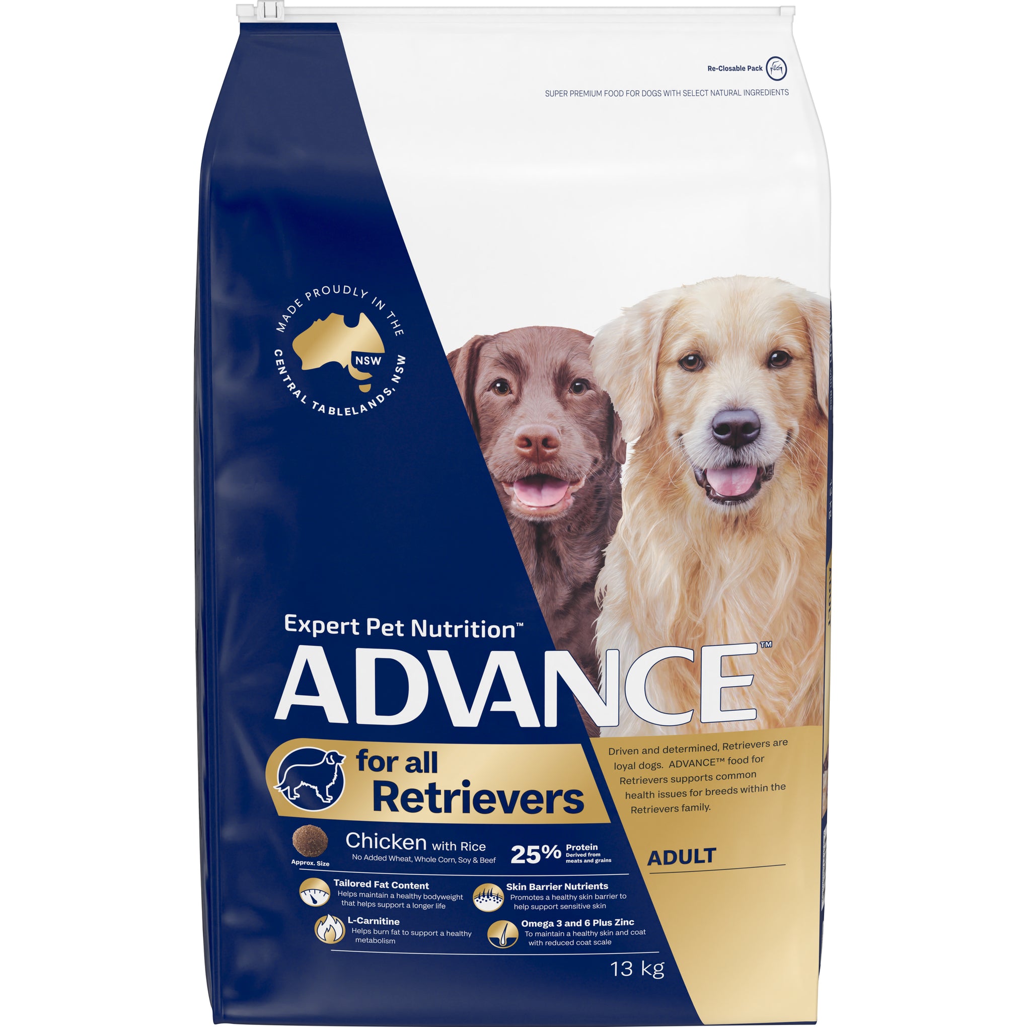 Advance Chicken with Rice Retrievers Adult Dry Dog Food 13kg