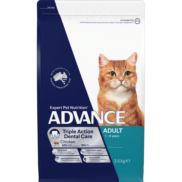 Advance Triple Action Dental Chicken Adult Dry Cat Food 3.5kg