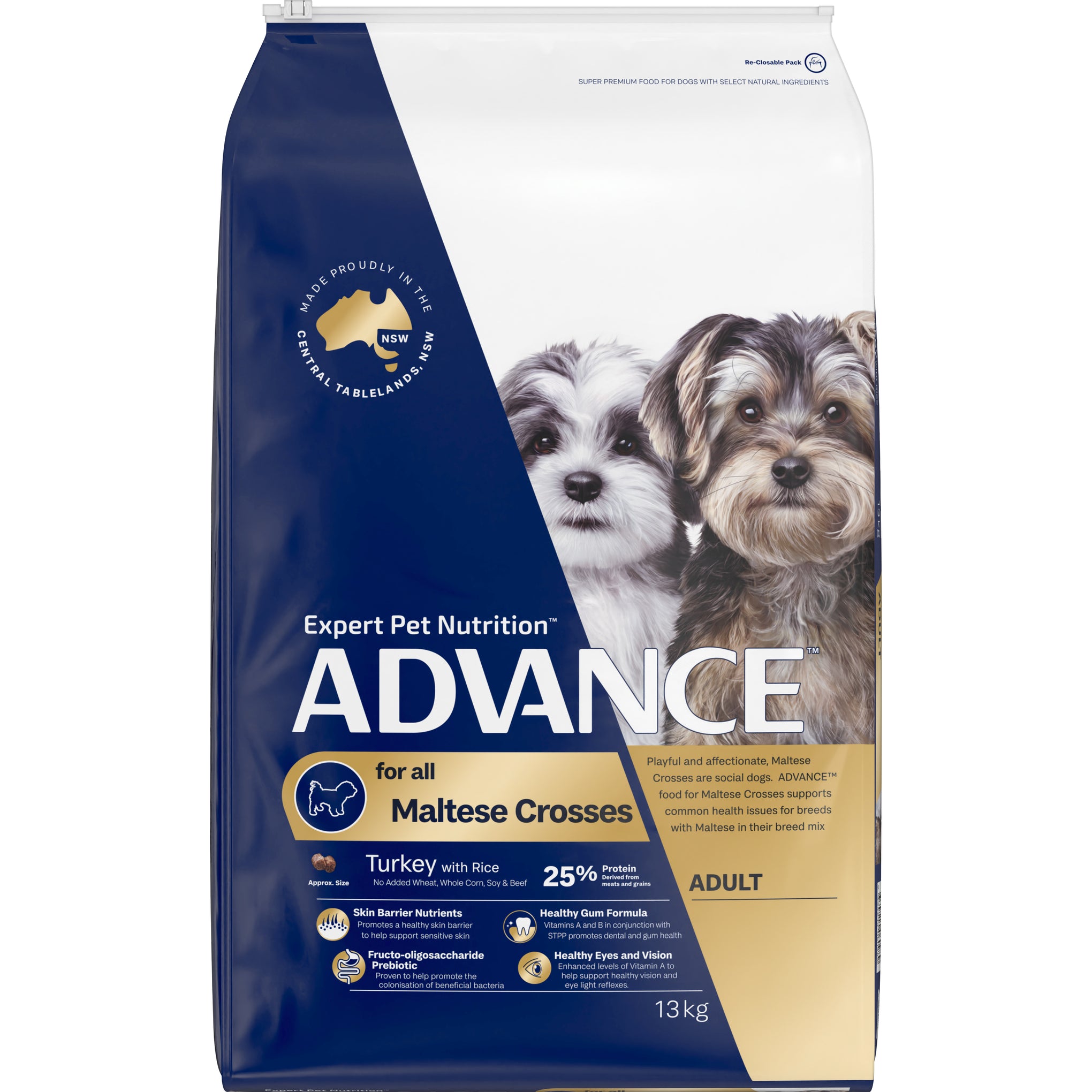 Advance Turkey and Rice Maltese Adult Dog Dry Food 13kg