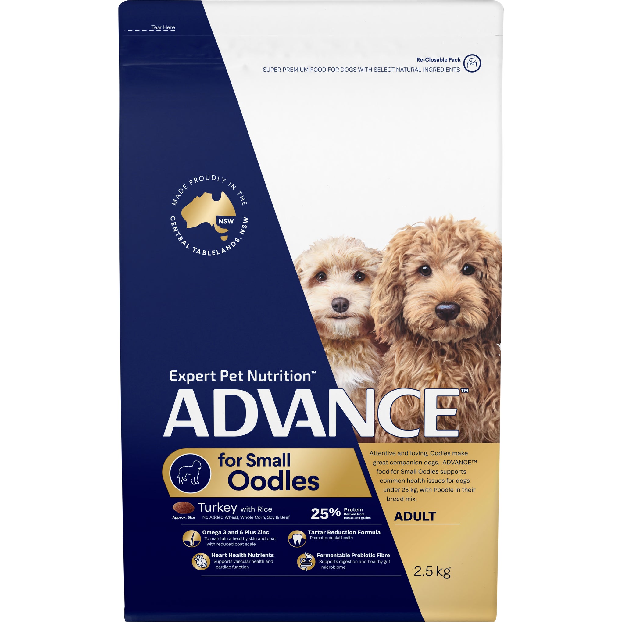 Advance Turkey with Rice Small Oodles Adult Dry Dog Food