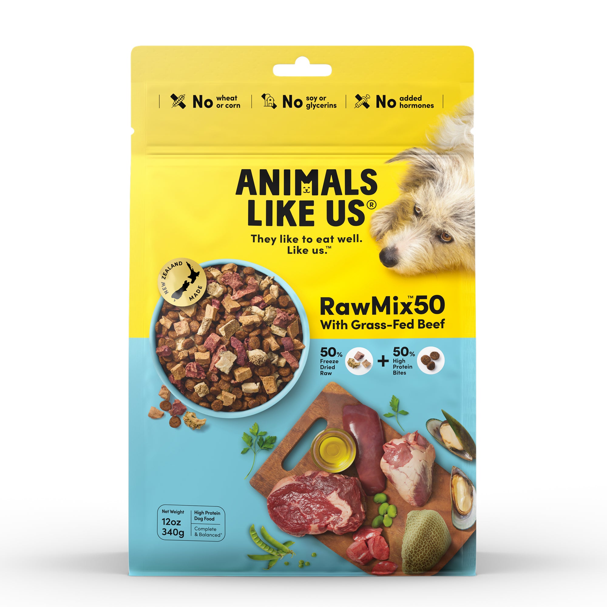 Animals Like Us RawMix50 with Grass-Fed Beef Dog Food