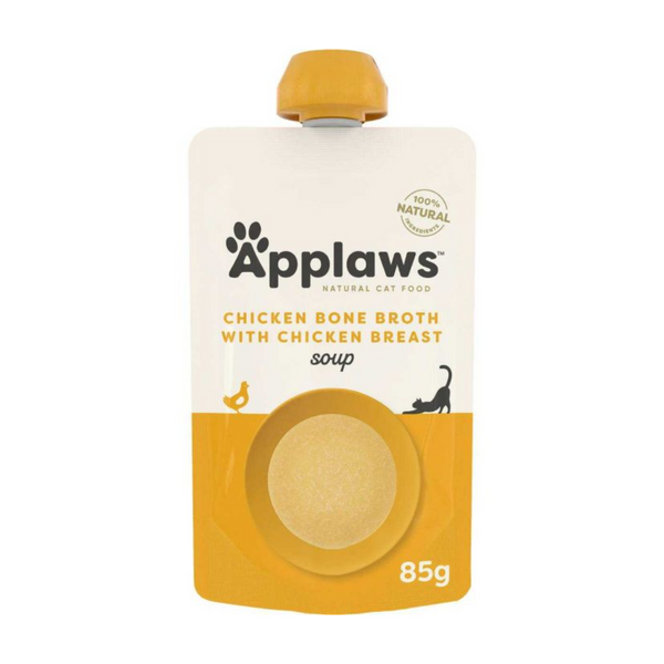 Applaws Natural Wet Cat Chicken Broth with Chicken Breast Soup Pouch 85g