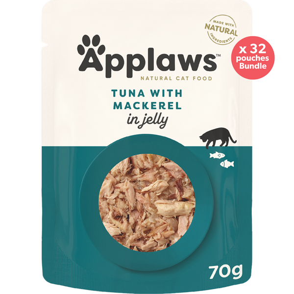 Applaws Natural Wet Cat Pouch Tuna & Mackerel 70g x 32