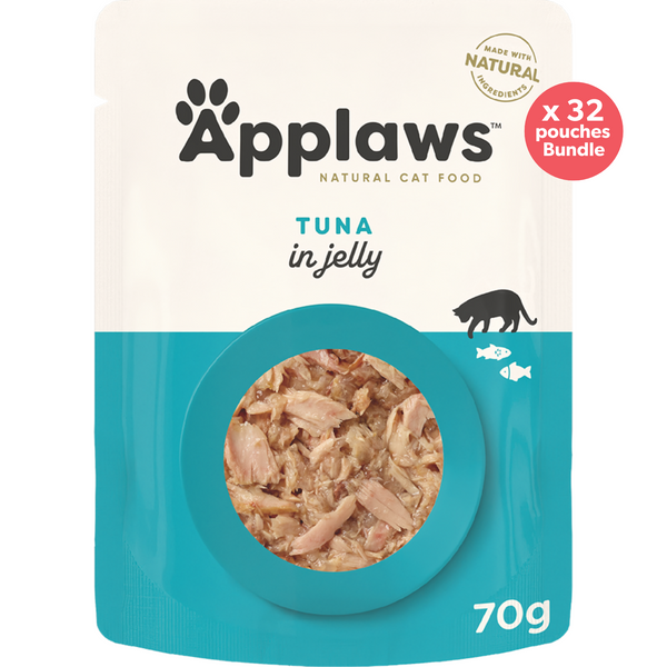 Applaws Natural Wet Cat Pouch Tuna Wholemeat 70g x 32