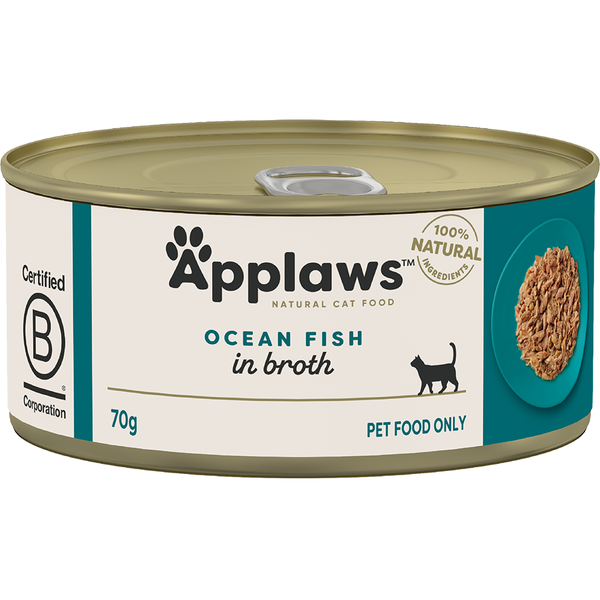Applaws Natural Wet Cat Tin Ocean Fish 70g x 24