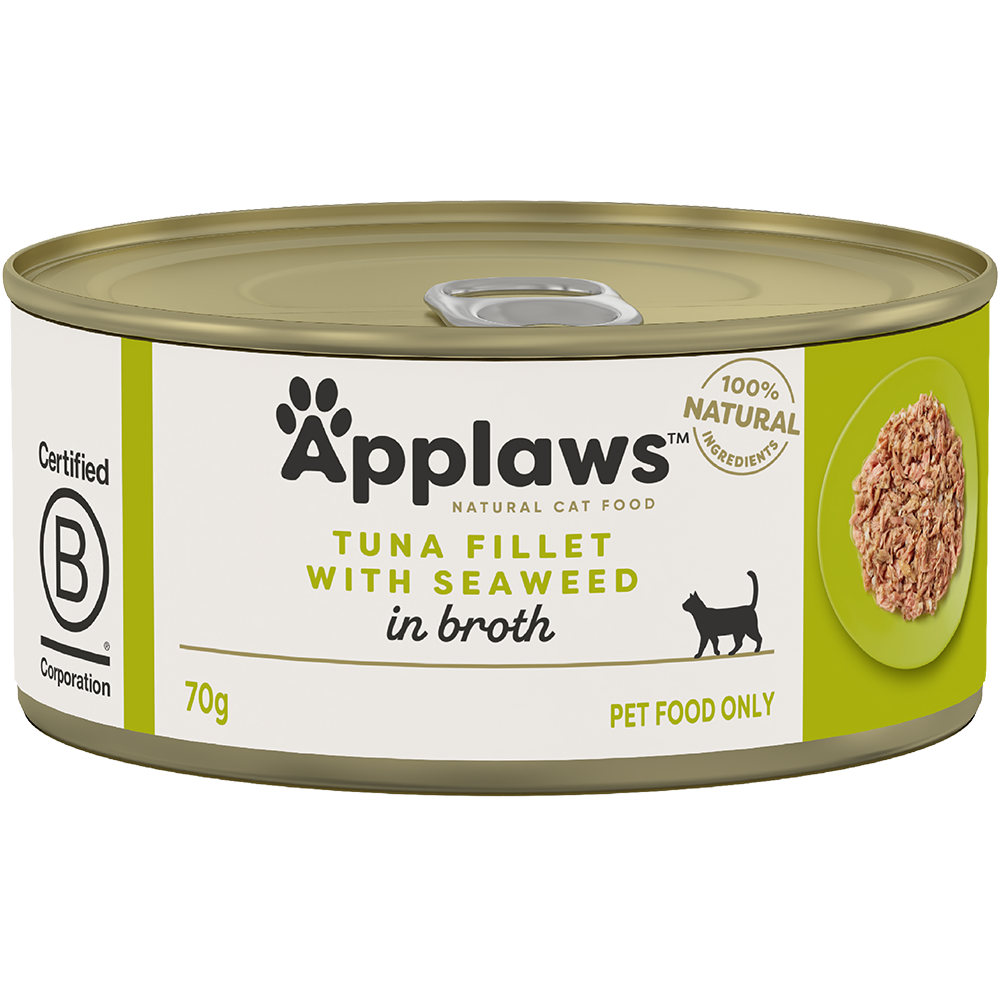 Applaws Natural Wet Cat Tin Tuna & Seaweed 70g x 24