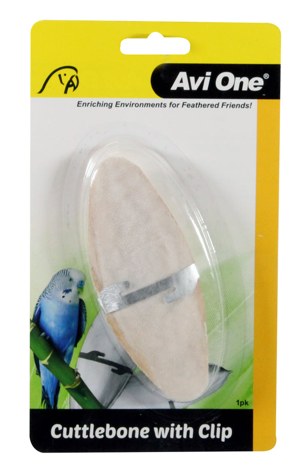 Avi One Bird Cuttlebone with Stainless Steel Clip
