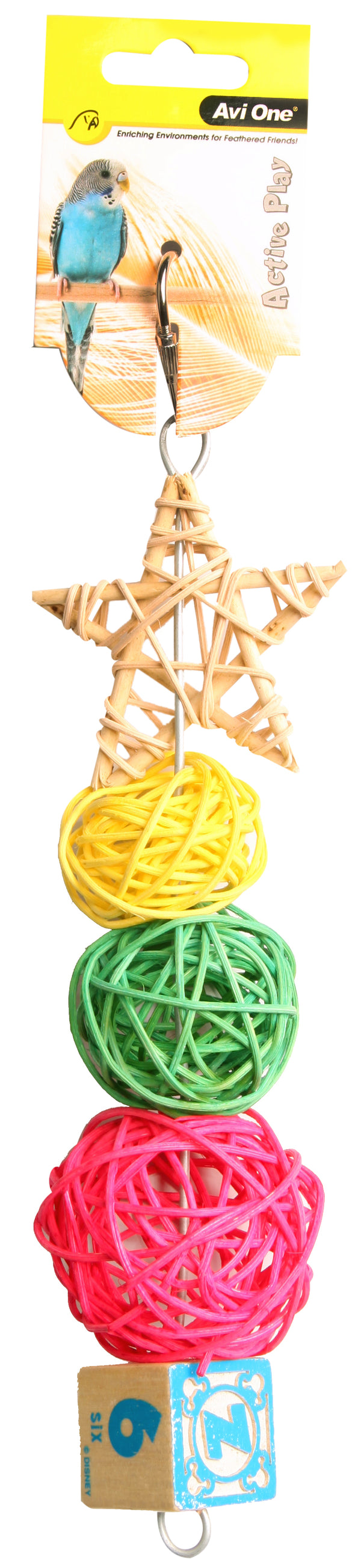 Avi One Bird Toy Rattan Star and Balls