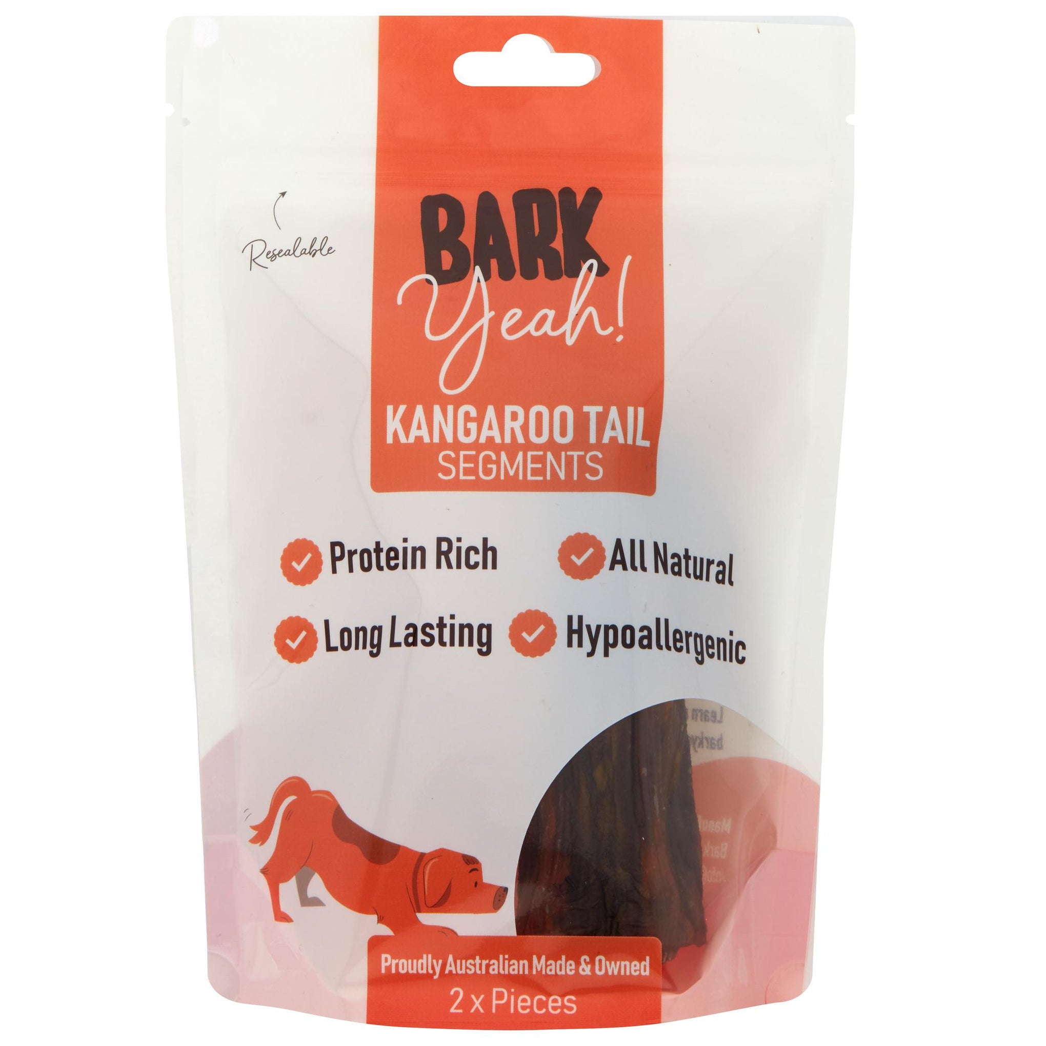 Bark Yeah! Kangaroo Tail Segments Dog Treat 2 Pack