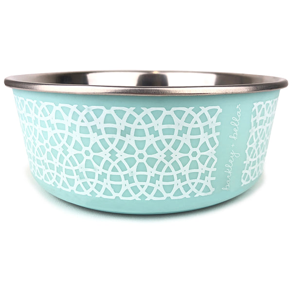 Barkley & Bella Marrakesh Stainless Steel Dog Bowl Mint