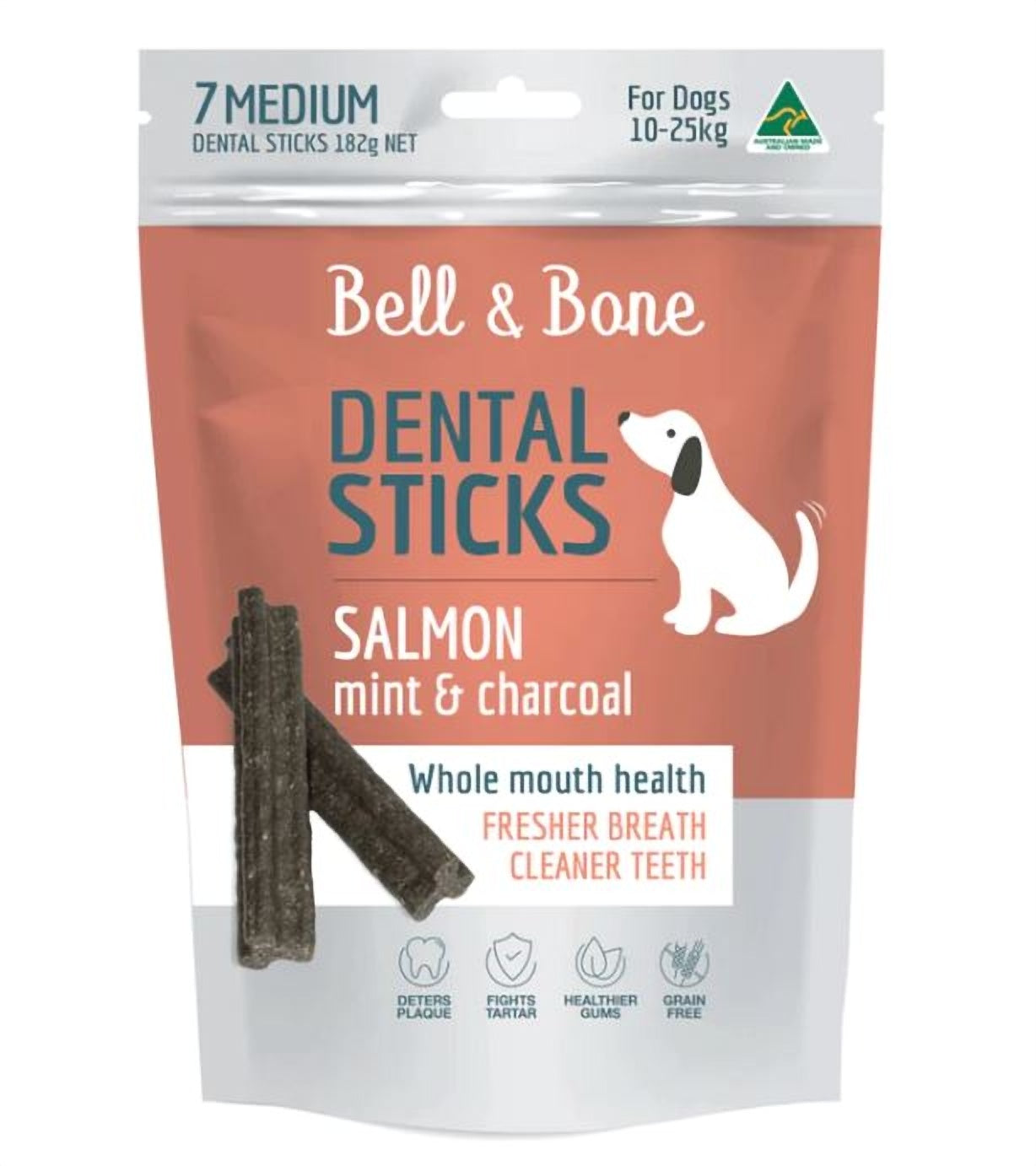 Bell & Bone Dog Dental Sticks Salmon Mint and Charcoal