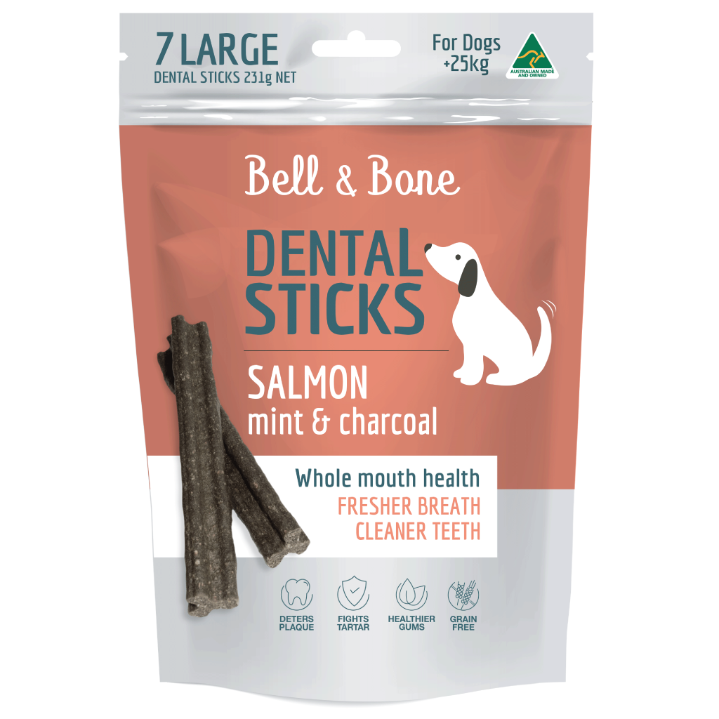 Bell & Bone Dog Dental Sticks Salmon Mint and Charcoal