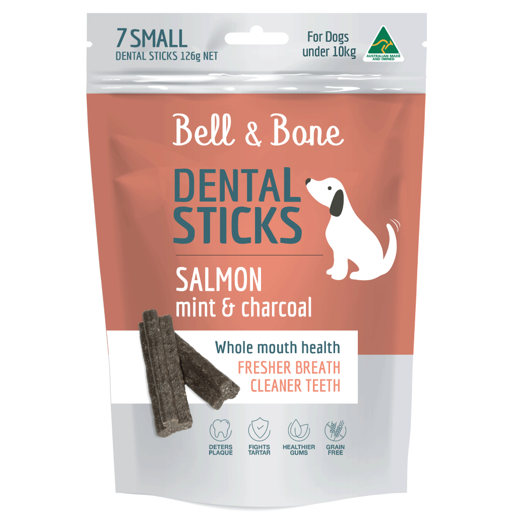 Bell & Bone Dog Dental Sticks Salmon Mint and Charcoal