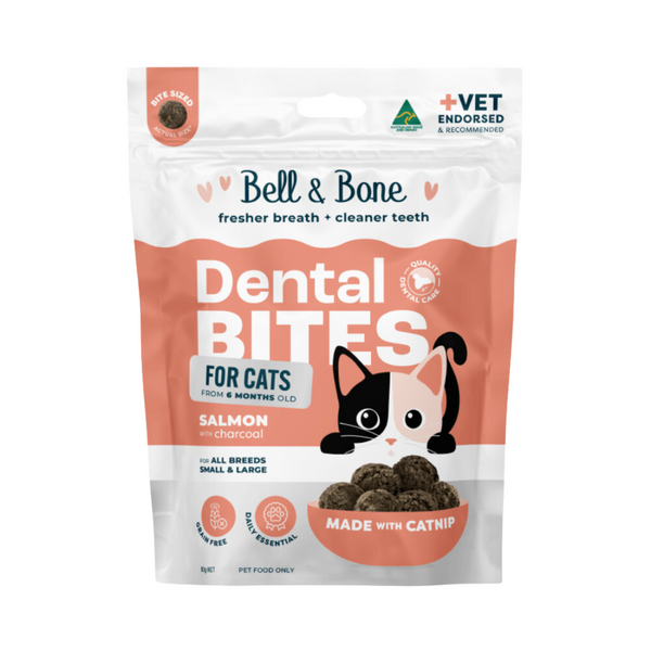 Bell & Bone Cat Dental Bites Salmon with Charcoal 80g