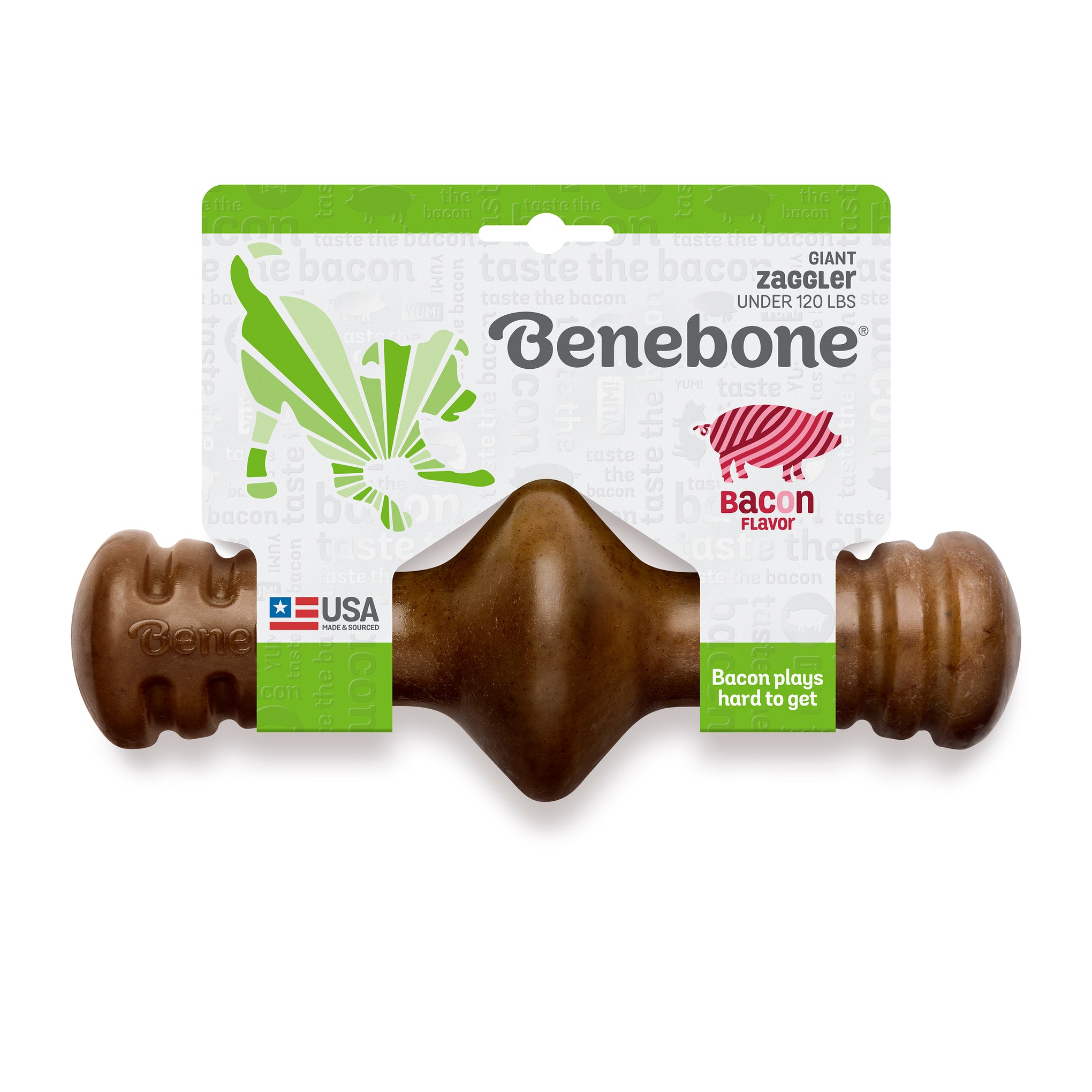 Benebone Zaggler Bacon Dog Toy