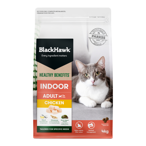 Black Hawk Adult Healthy Benefits Indoor Chicken Dry Cat Food 4kg