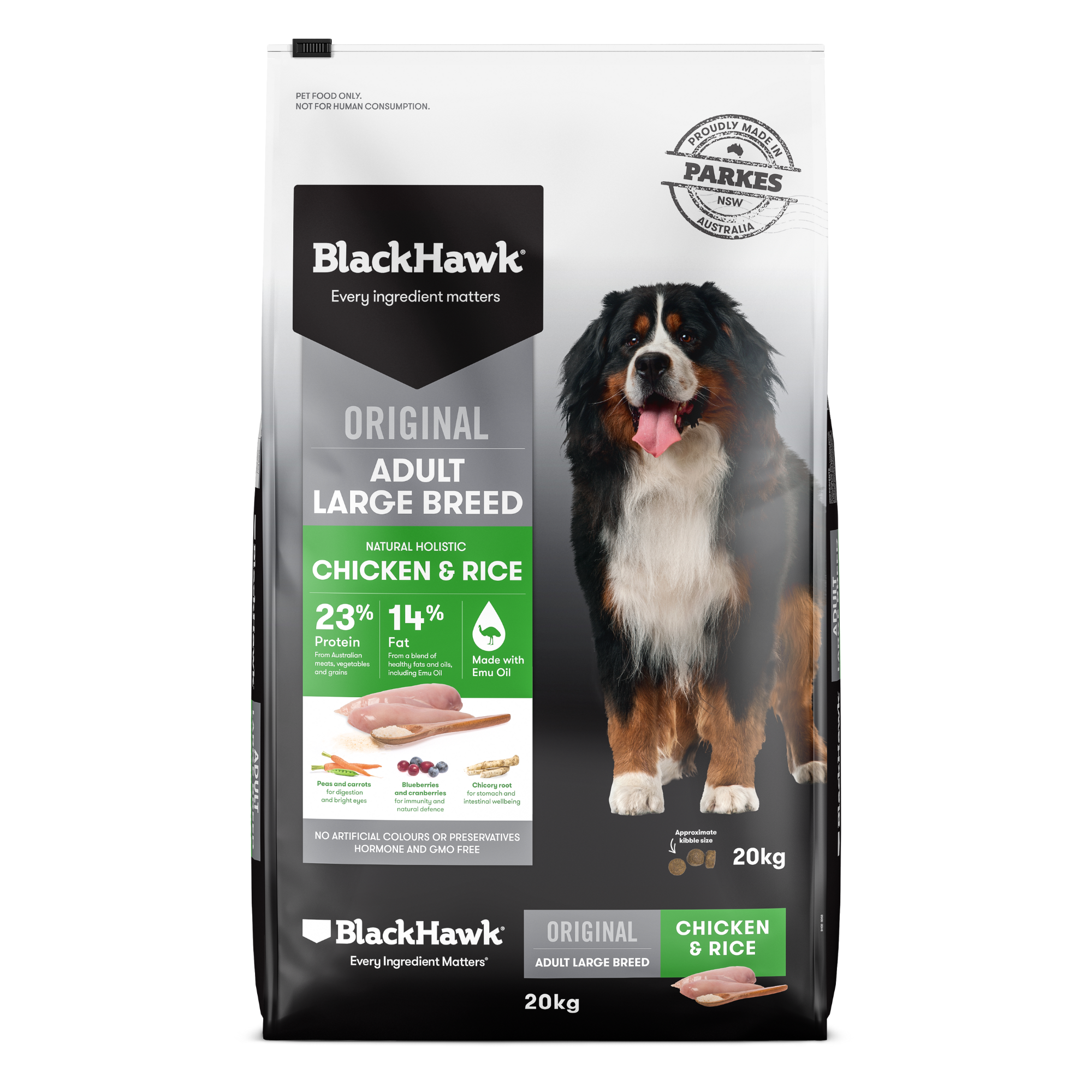 Black Hawk Original Adult Large Breed Chicken and Rice Dry Dog Food 20kg