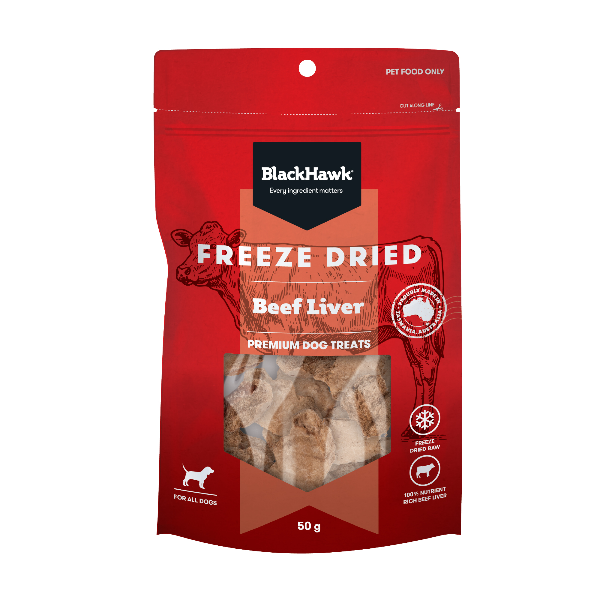 Black Hawk Freeze Dried Beef Liver Dog Treat 50g