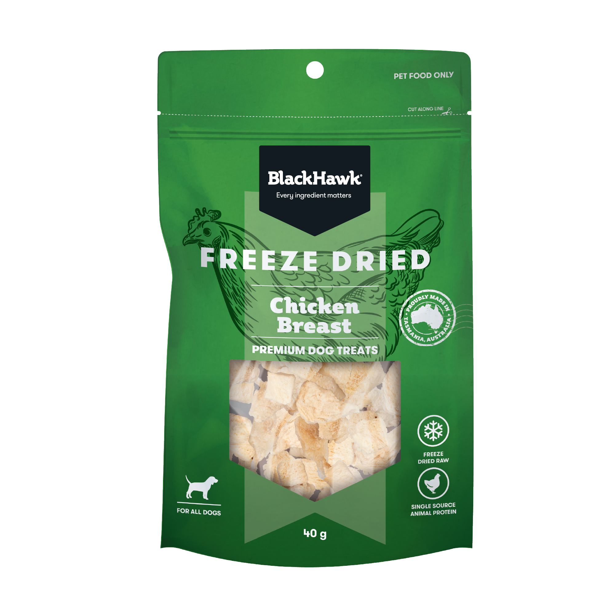 Black Hawk Freeze Dried Chicken Breast Dog Treat 40g