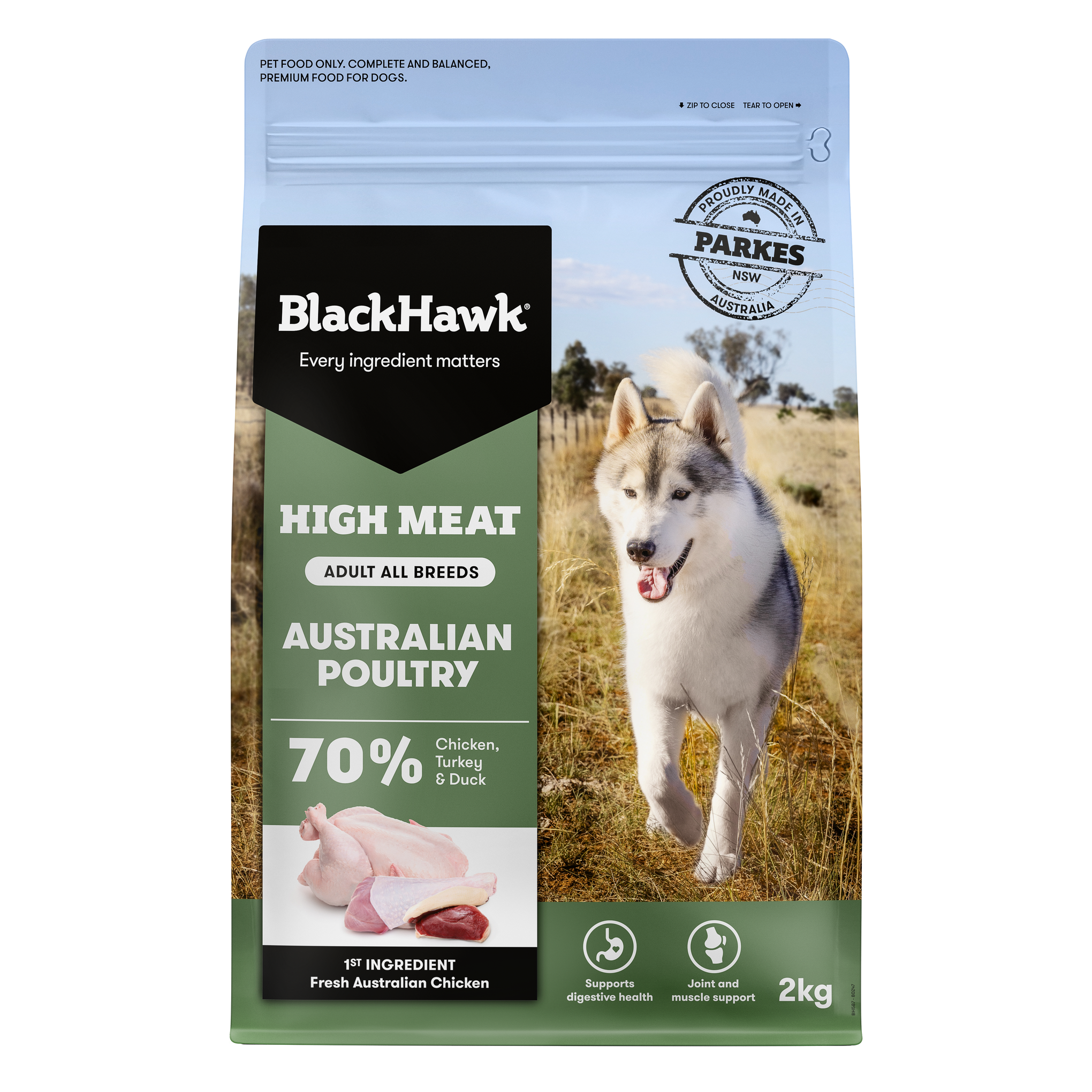 Black Hawk High Meat Australian Poultry Recipe Dry Dog Food