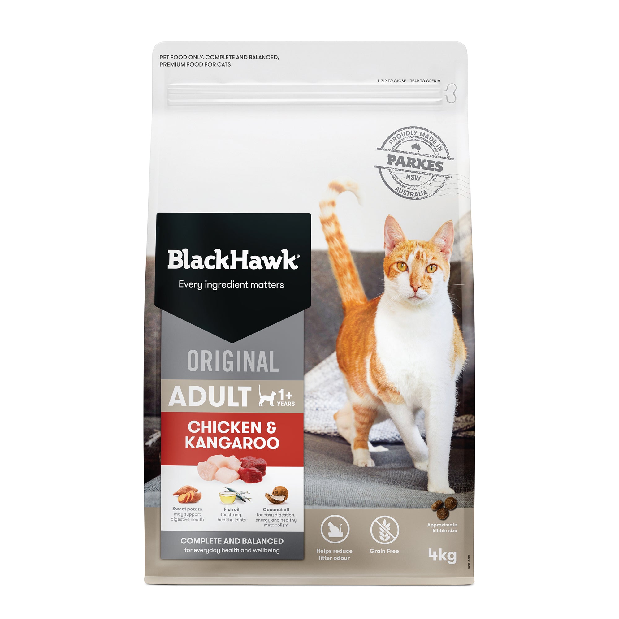 Black Hawk Original Adult Chicken and Kangaroo Dry Cat Food 4kg